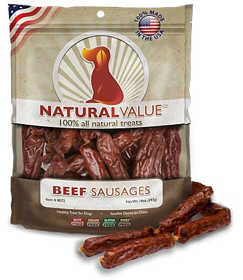 Loving Pets Natural Value All Natural Soft Chew Beef Sausages For Dogs