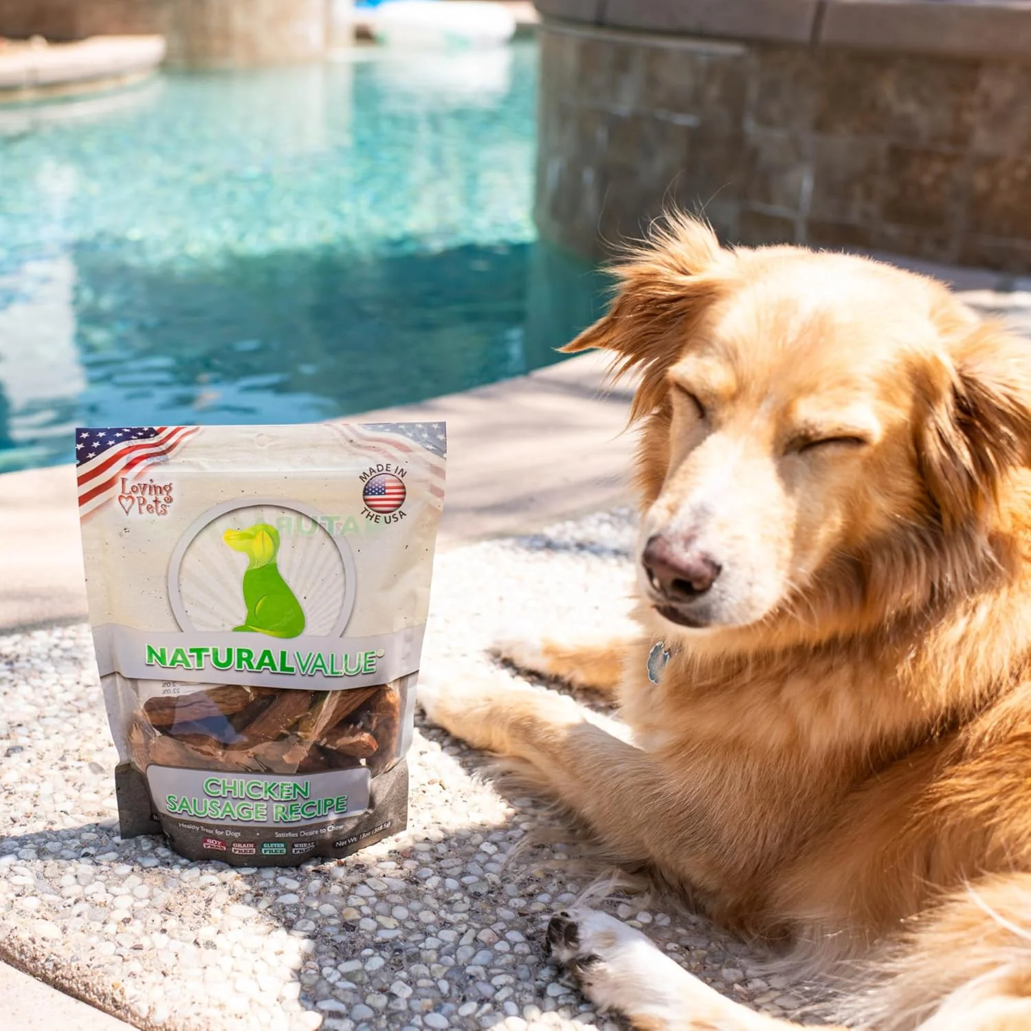 Loving Pets Natural Value Chicken Sausages - Soft Jerky Dog Treats for Large & Small Breeds - Healthy Gluten, Wheat, Soy & Grain Free Pet Treats for Dogs - Image 4