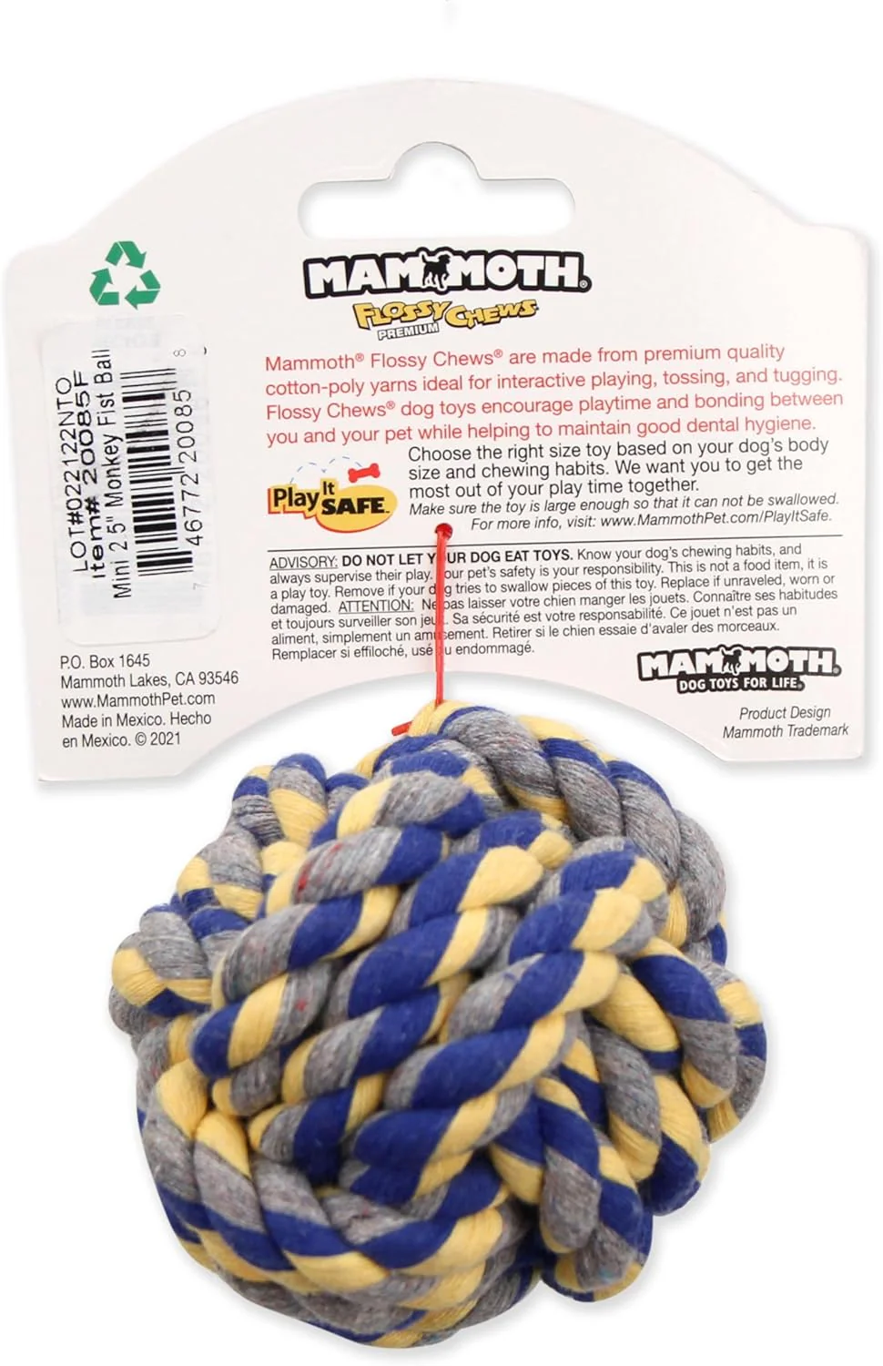 Mammoth Pet Products 43720085: Monkey Fist Ball Dog Toy, Mini - Image 3