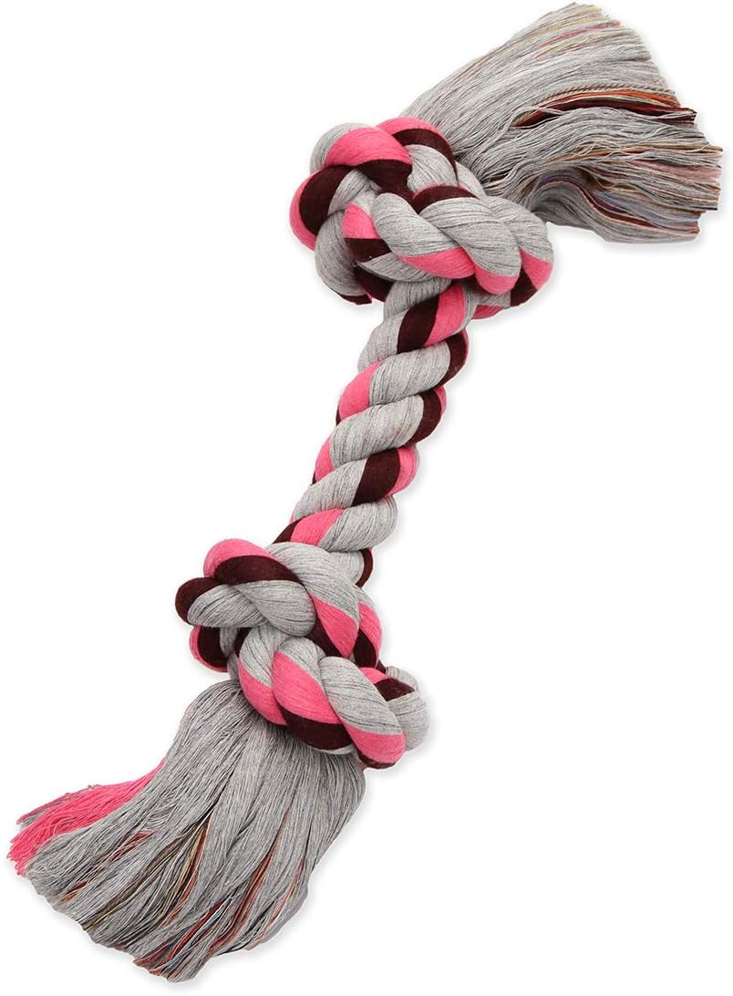 Mammoth Pet Products Flossy Chews Color Rope Bone-Premium Cotton-poly Rope Toy for Dogs-Bone Dog Rope Toy-Interactive Dog Tug Toy-Tug Dog Chew Toy for Large-X-Large Dogs-Colossal