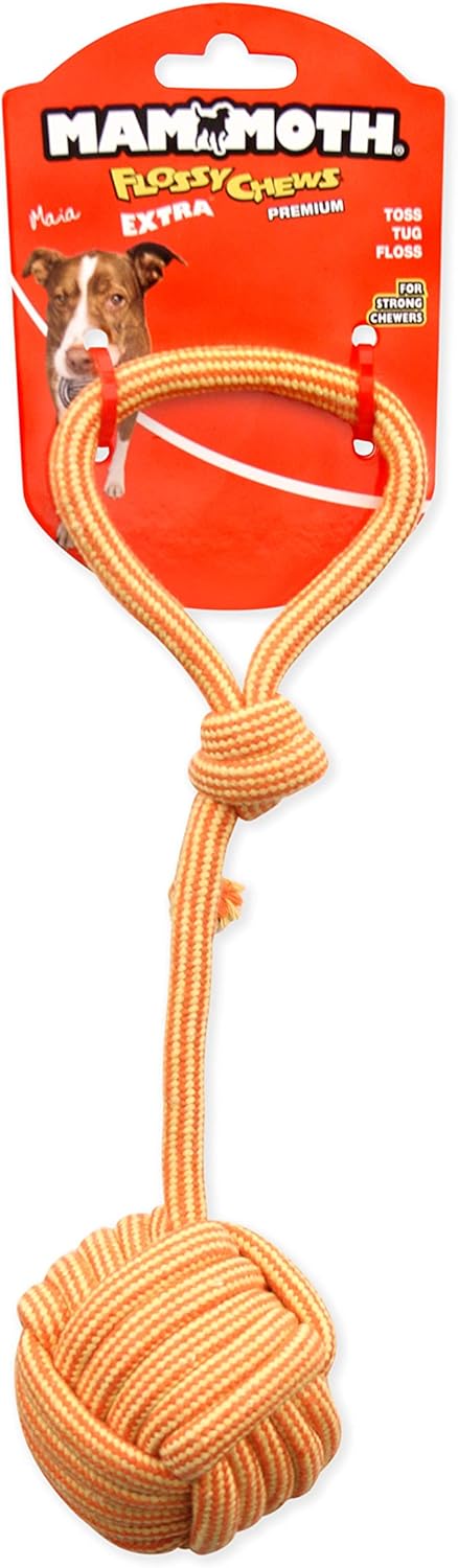 Mammoth Pet Products Extra Flossy Chew Monkey Fist Tug w/Loop Handle Dog Toy - Image 2