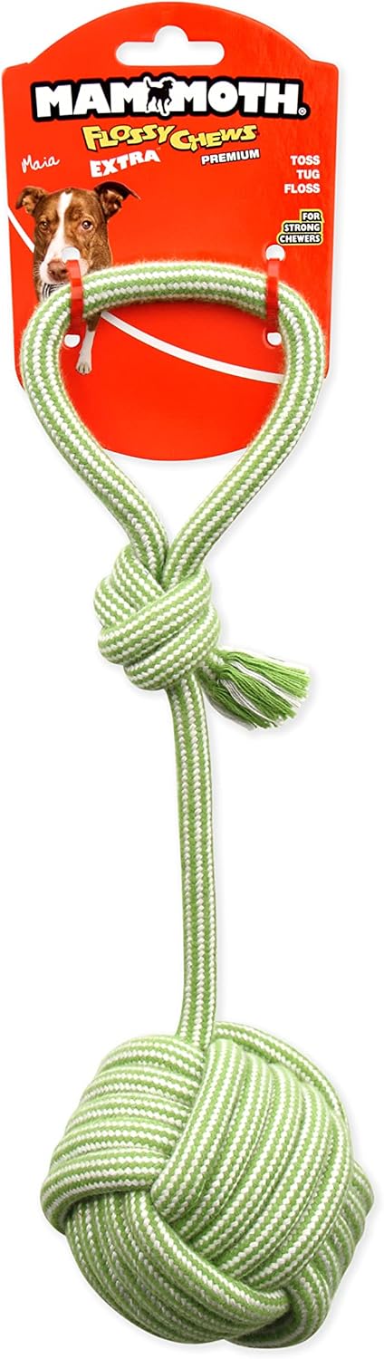 Mammoth Pet Products Extra Flossy Chew Monkey Fist Tug w/Loop Handle Dog Toy - Image 6