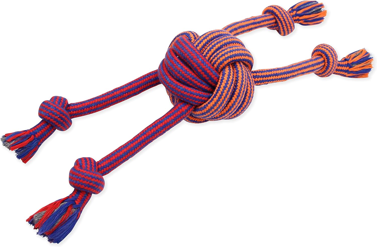 Mammoth Pet Products Flossy Chews Premium Cotton-Poly Extra Monkey Fist Ball with Rope Ends, Assorted Colors - Image 5
