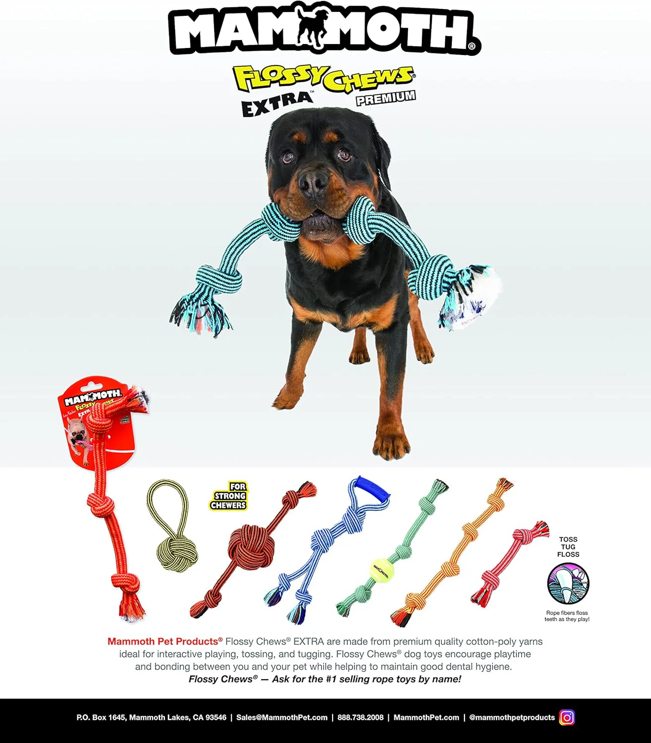 Mammoth Pet Products Extra 3 Knot Tug w/TPR Ball - Image 3