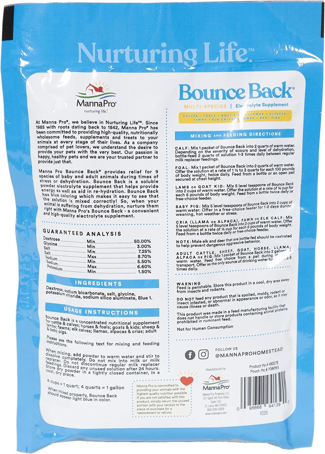 Manna Pro BOUNCE BACK Electrolytes – 4 oz - Image 2