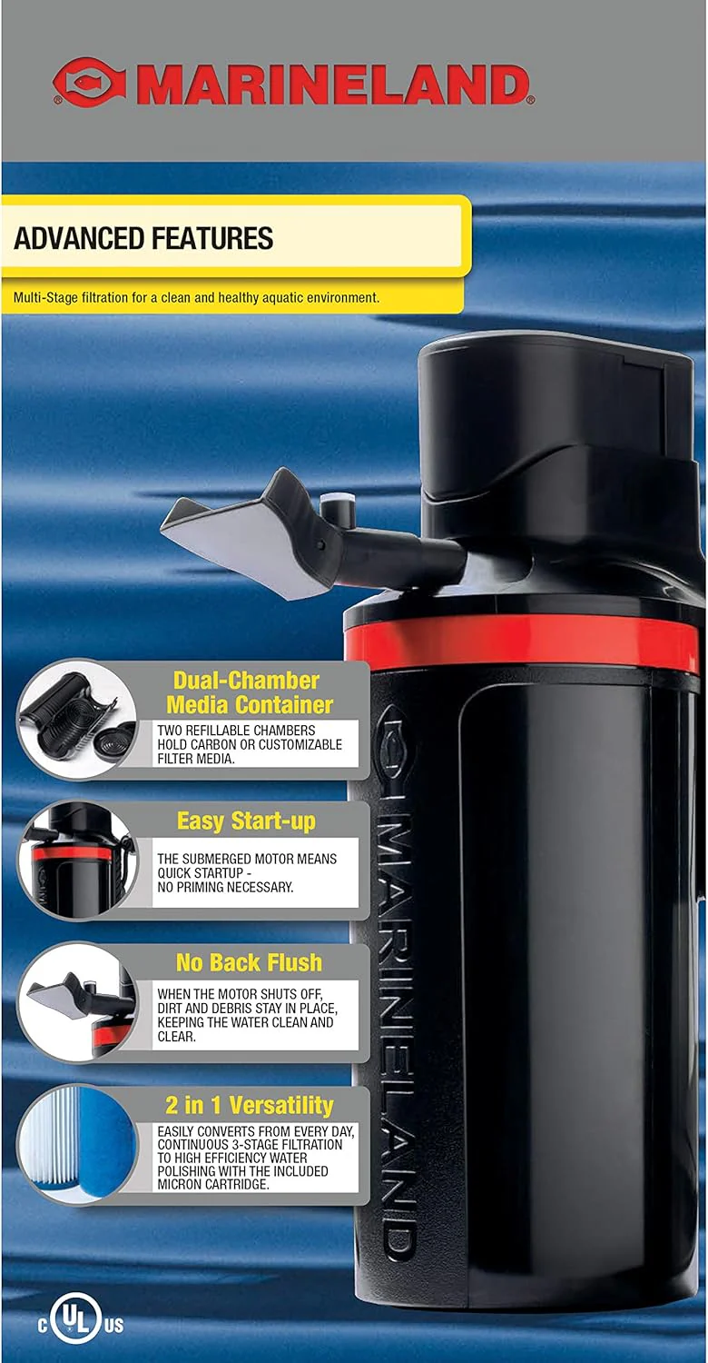 MarineLand Magnum Polishing Internal Canister Filter, For aquariums Up To 97 Gallons, 10.5 IN - Image 2
