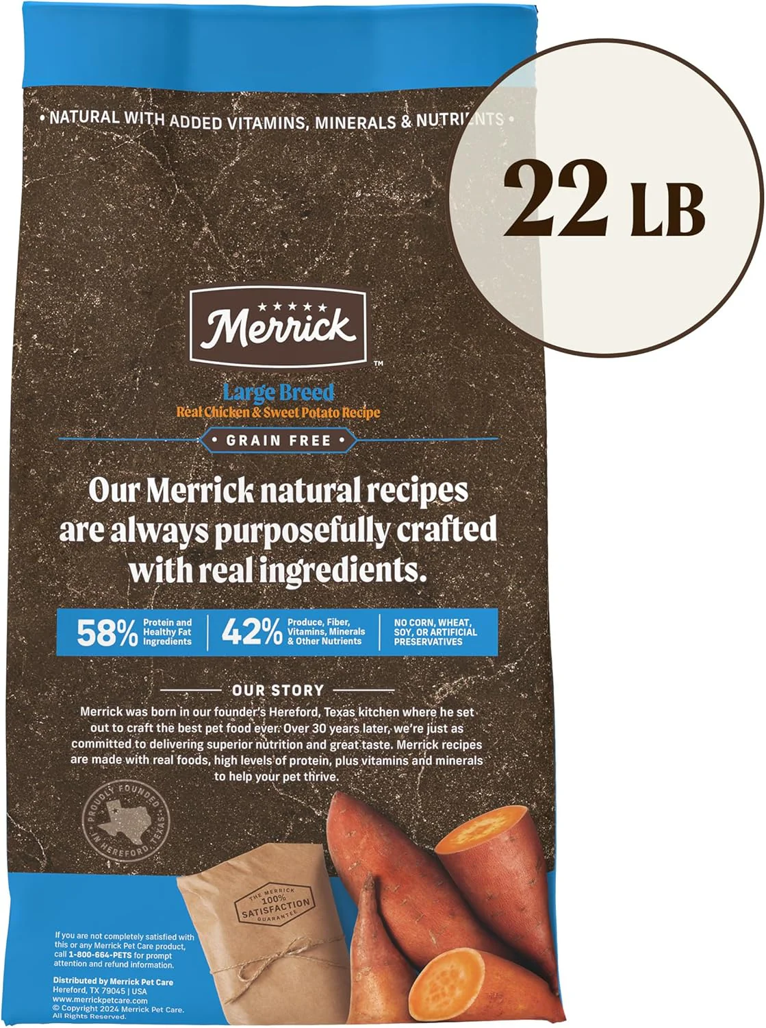 Merrick Grain Free Premium Large Breed Dry Dog Food, Wholesome and Natural Kibble, Chicken and Sweet Potato - Image 4