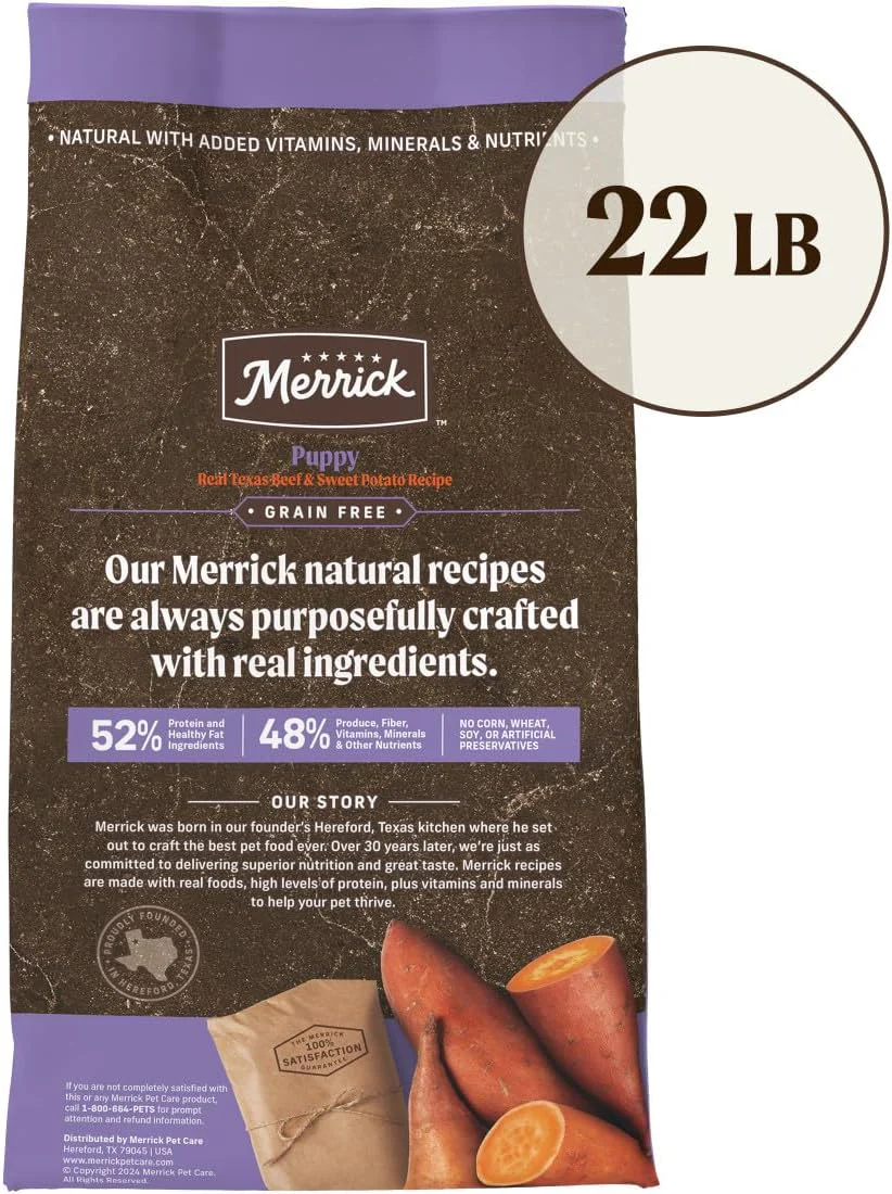 Merrick Premium Grain Free Dry Puppy Food, Wholesome and Natural Kibble with Real Texas Beef and Sweet Potato - Image 5
