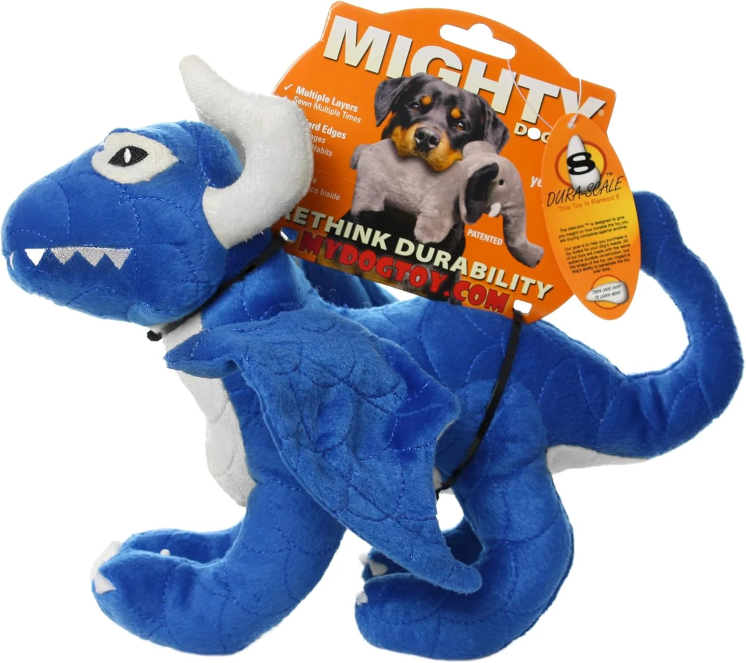 MIGHTY- Blue Dragon - Squeaker-Multiple Layers. Made Durable, Strong & Tough. Interactive Play (Tug, Toss & Fetch). Machine Washable & Floats - Image 5