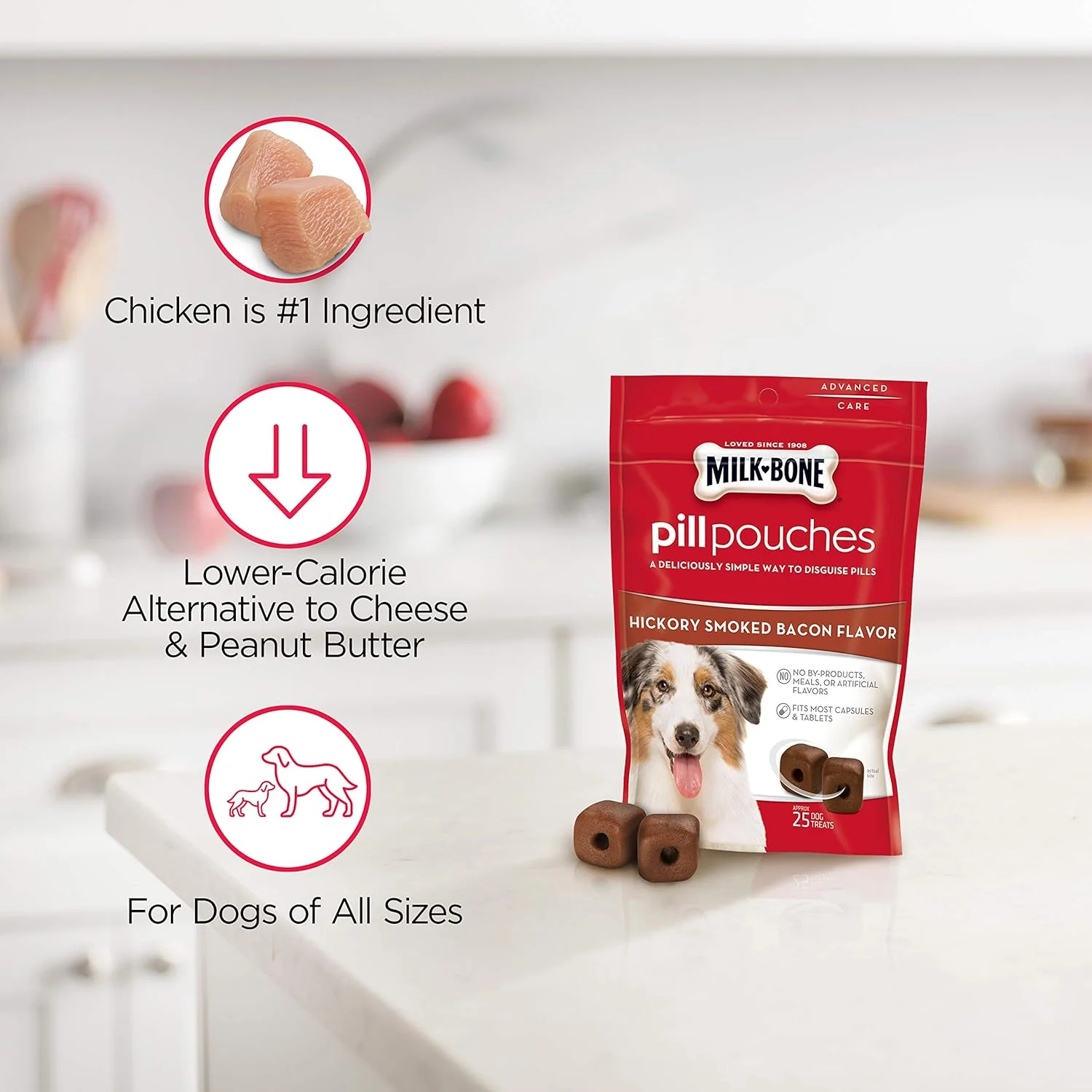 Milk-Bone Pill Pouches Dog Treats, Hickory Smoked Bacon Flavor, 6 Ounce - Image 3