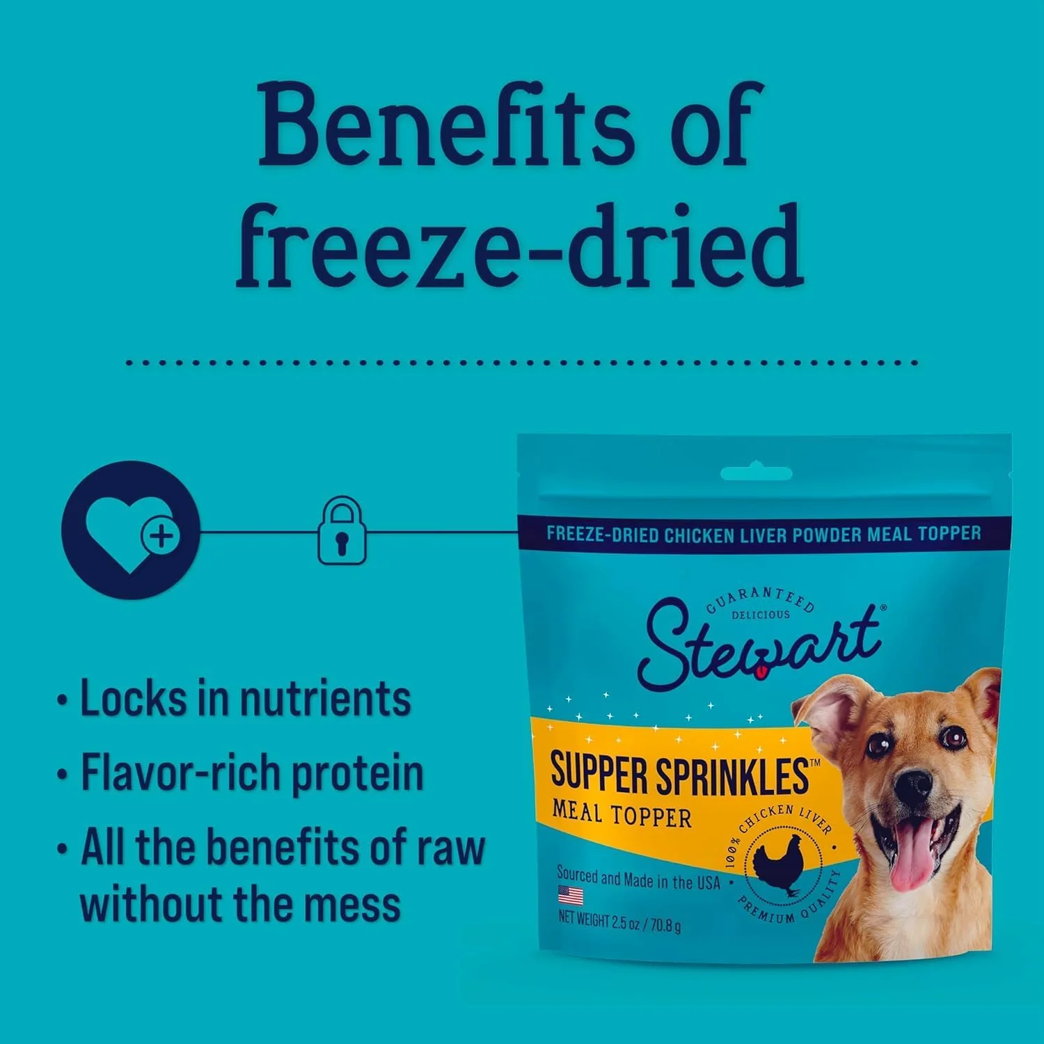 Miracle Corp - Stewart Chicken Liver Supper Sprinkles, Dog Food Toppers, Chicken Liver, 2.5 oz. Resealable Bag, Made in USA, Products for Dogs - Image 3