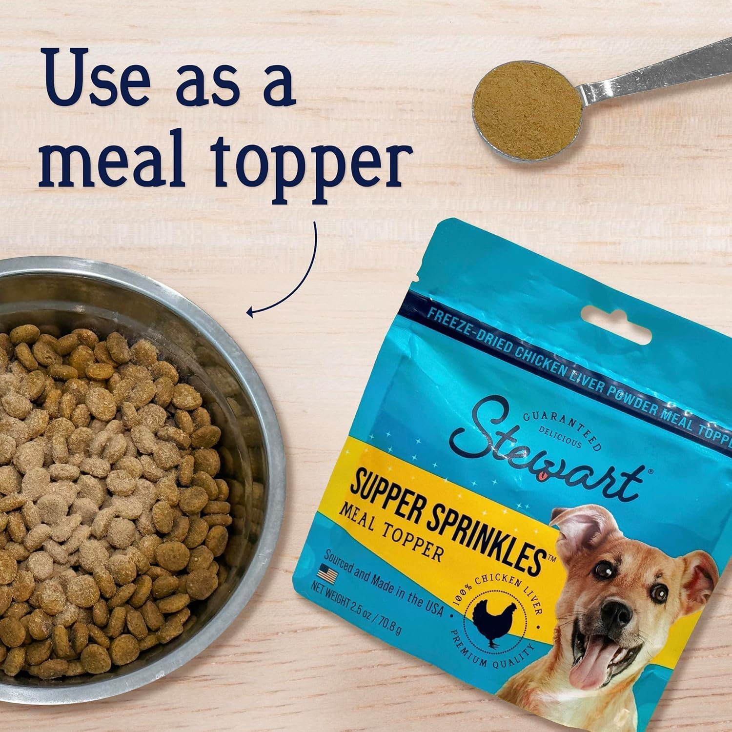 Miracle Corp - Stewart Chicken Liver Supper Sprinkles, Dog Food Toppers, Chicken Liver, 2.5 oz. Resealable Bag, Made in USA, Products for Dogs - Image 4
