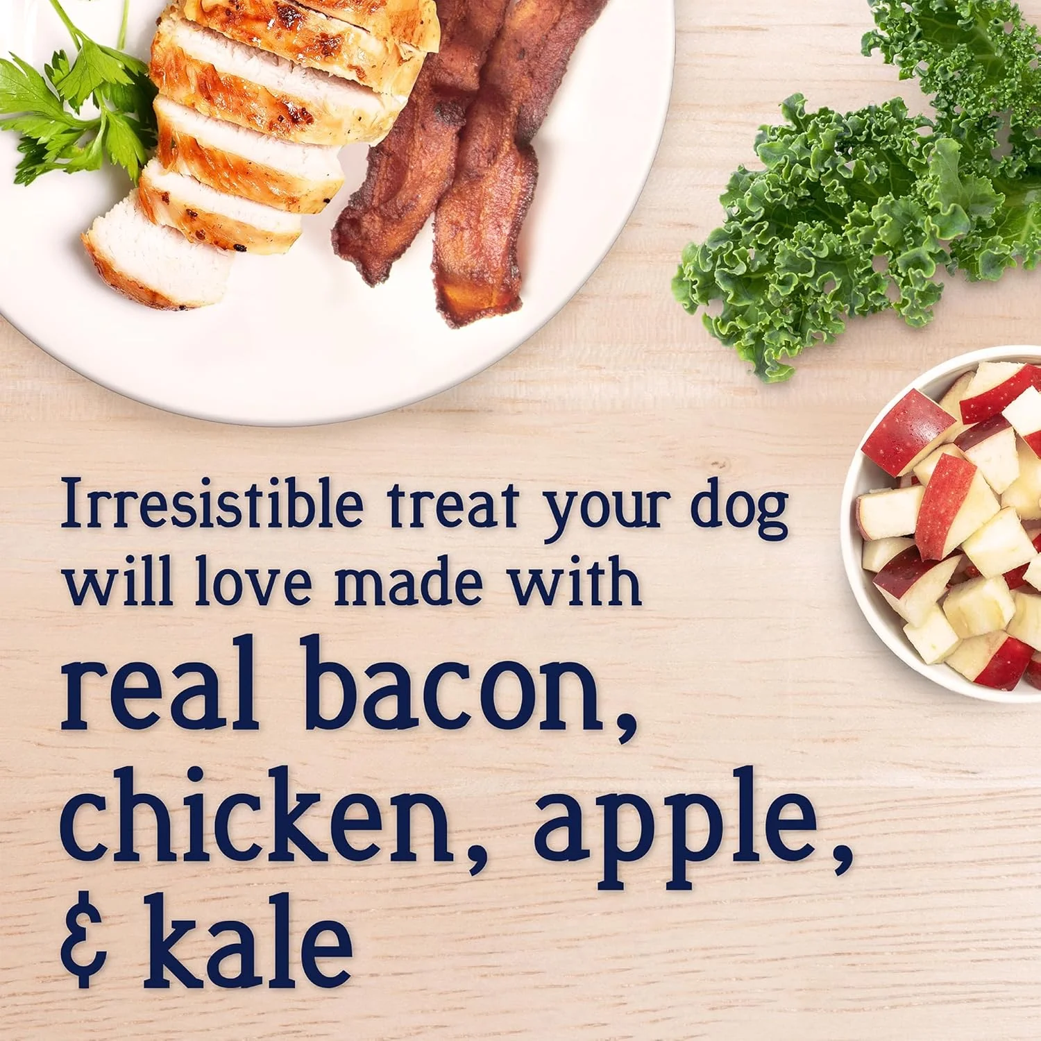 Miracle Corp - Stewart Freeze Dried Dog Food Topper, PuffTops, Bacon, Chicken, Apple & Kale, 3.5 Ounce Resealable Pouch, Flavor Enhancing Meal Topper or Dog Treat, Made in USA - Image 2