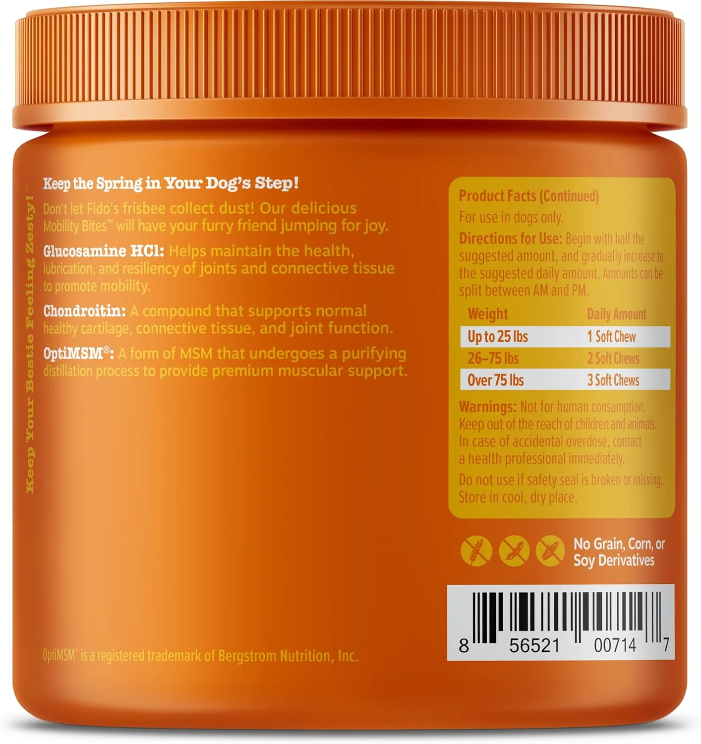 Mobility Bites for Dogs, Hip and Joint, All Ages, Duck, 90 Soft Chews, 12.7 oz (360 g) - Image 4