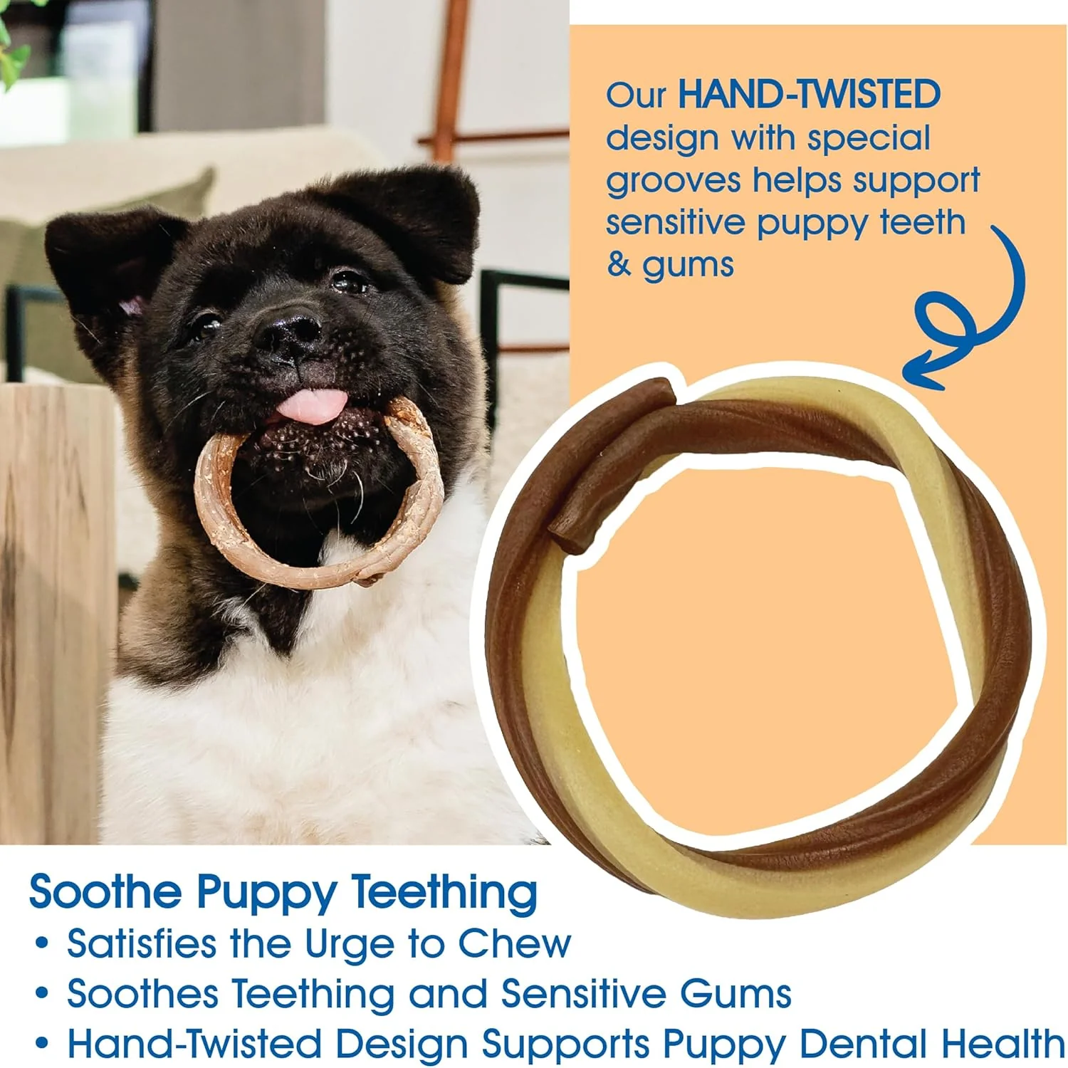 N-Bone Puppy Teething Rings Taste of Texas Queso Con Carne Flavor 3 Count - Image 4