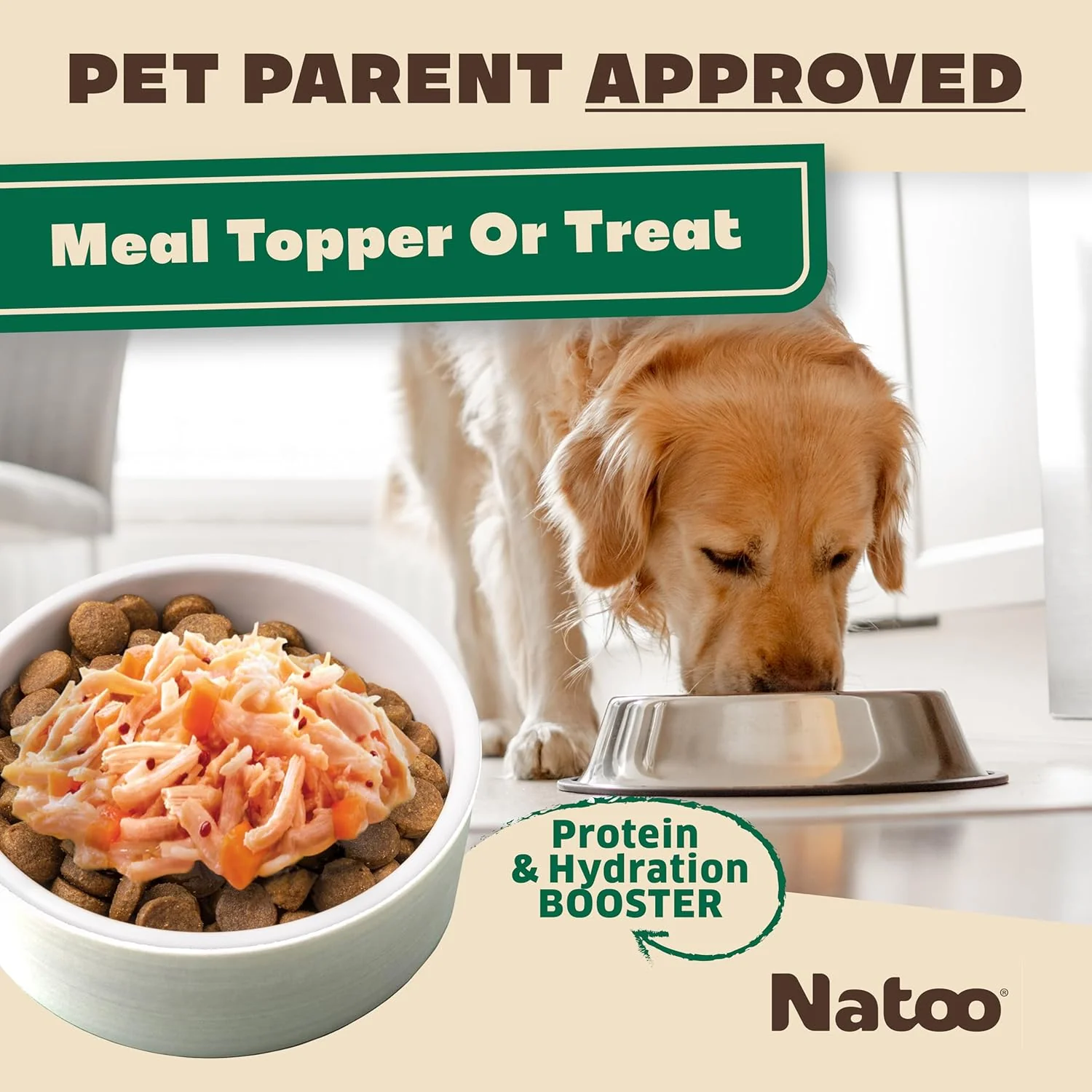 Natoo Dog Food Topper for Picky Eaters, Dog Treat (Chicken, Carrot, Brown Rice, & Quinoa) Dog Toppers for Dry Food, Wet Meal Toppers for Dogs & Puppies, Limited Ingredient Dog Food (Case of 20) 3oz Ea - Image 2