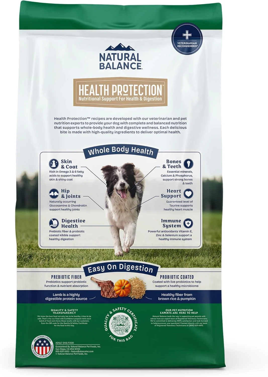 Natural Balance Health Protection Dry Dog Food – Whole Body Health, Easy on Digestion Dog Food Made with Lamb, Brown Rice & Pumpkin for Dogs - 24lbs. - Image 2