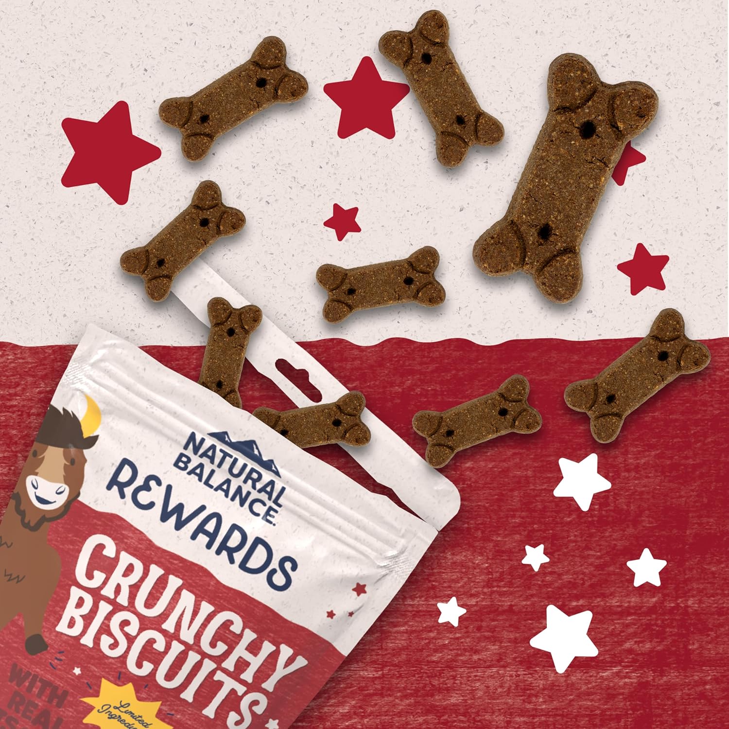 Natural Balance Limited Ingredient Rewards Crunchy Biscuits, Grain-Free Dog Treats for Adult Dogs of All Breeds, Sweet Potato & Bison Recipe, 14 Ounce (Pack of 1) - Image 4