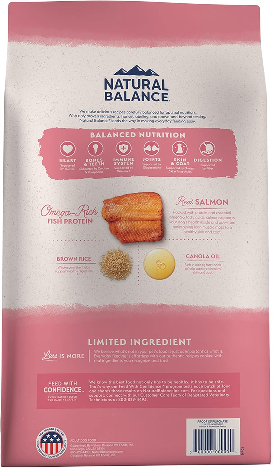 Natural Balance Limited Ingredient Adult Dry Dog Food with Healthy Grains, Salmon & Brown Rice Recipe - Image 2