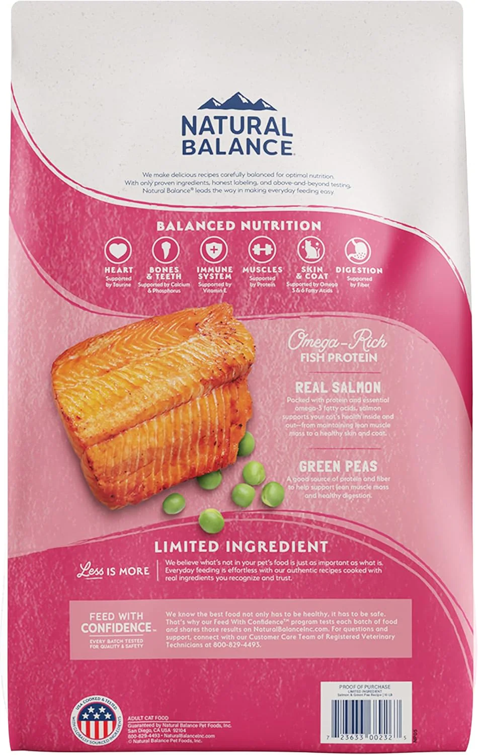 Natural Balance Limited Ingredient Adult Grain-Free Dry Cat Food, Salmon & Green Pea Recipe, 4 Pound (Pack of 1) - Image 2
