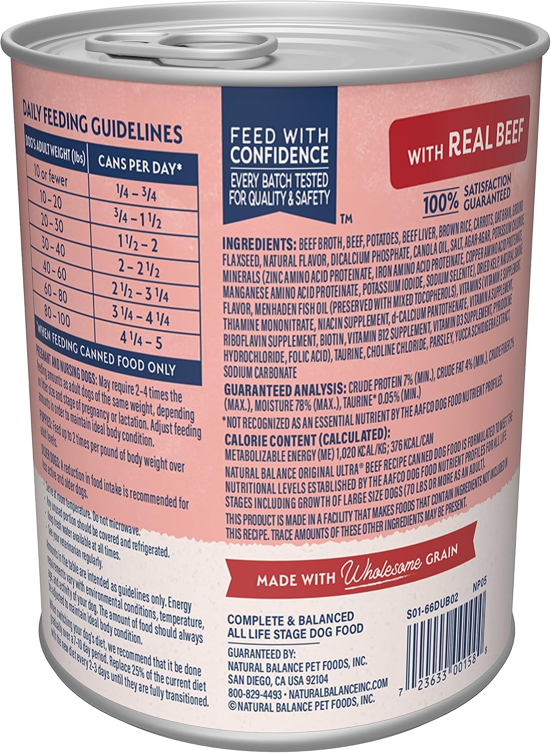 Natural Balance Ultra Premium Wet Dog Food, Beef Formula with Potatoes, Carrots & Brown Rice, 13 Ounce Can (Pack of 12) - Image 3
