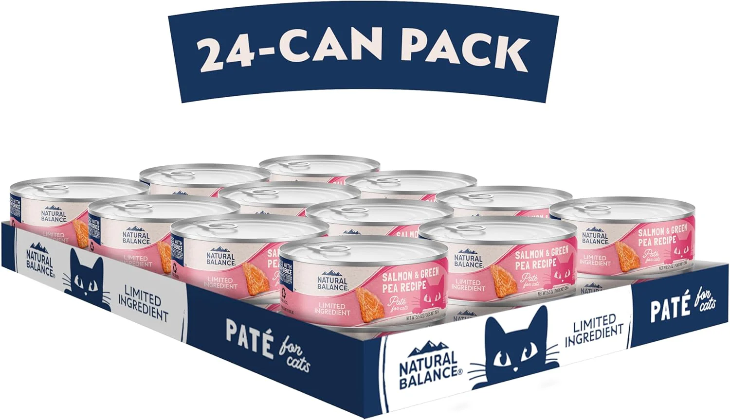 Natural Balance Limited Ingredient Adult Grain-Free Wet Canned Cat Food, Salmon & Green Pea Recipe, 5.5 Ounce (Pack of 24) - Image 2