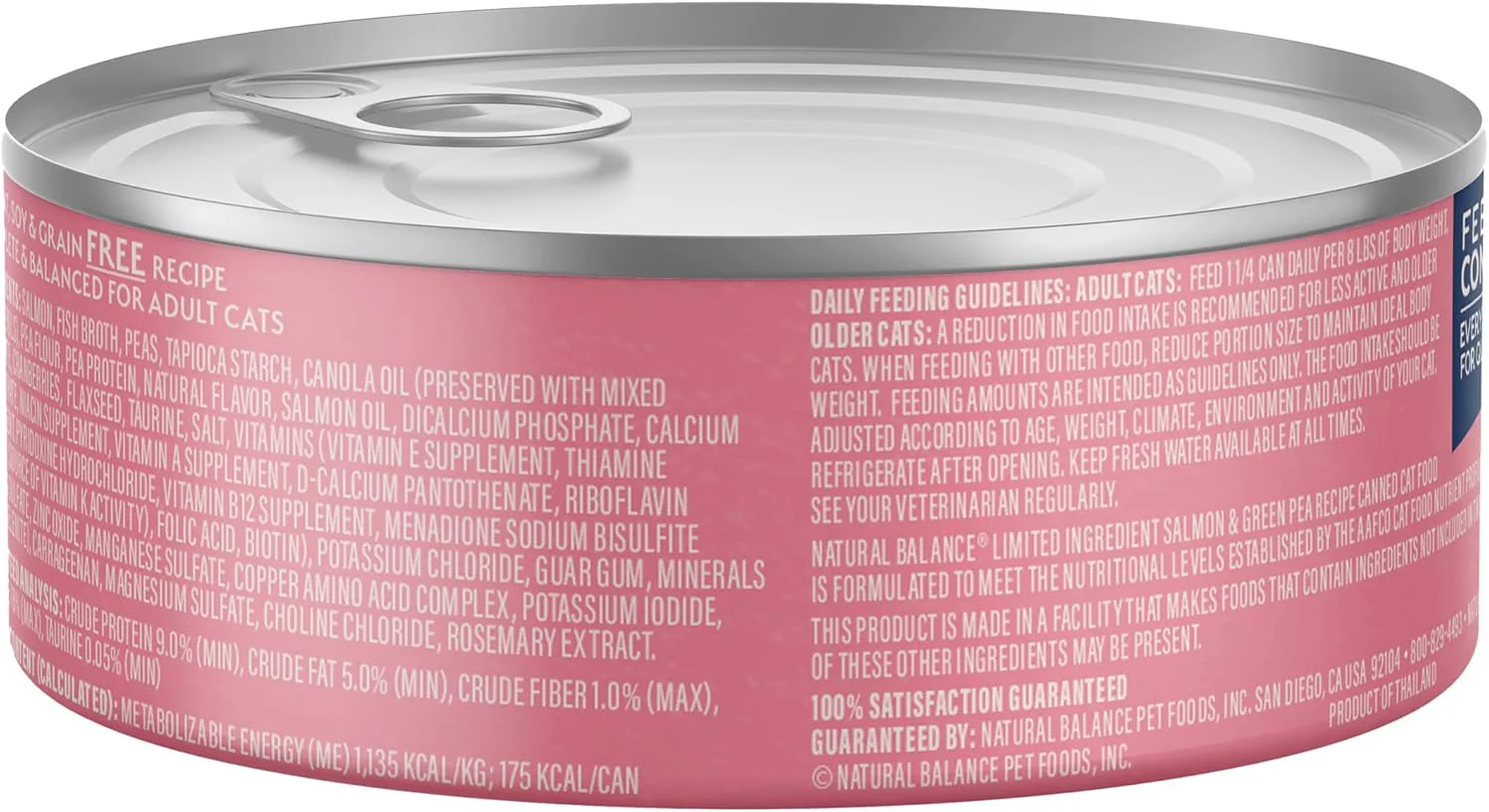 Natural Balance Limited Ingredient Adult Grain-Free Wet Canned Cat Food, Salmon & Green Pea Recipe, 5.5 Ounce (Pack of 24) - Image 3