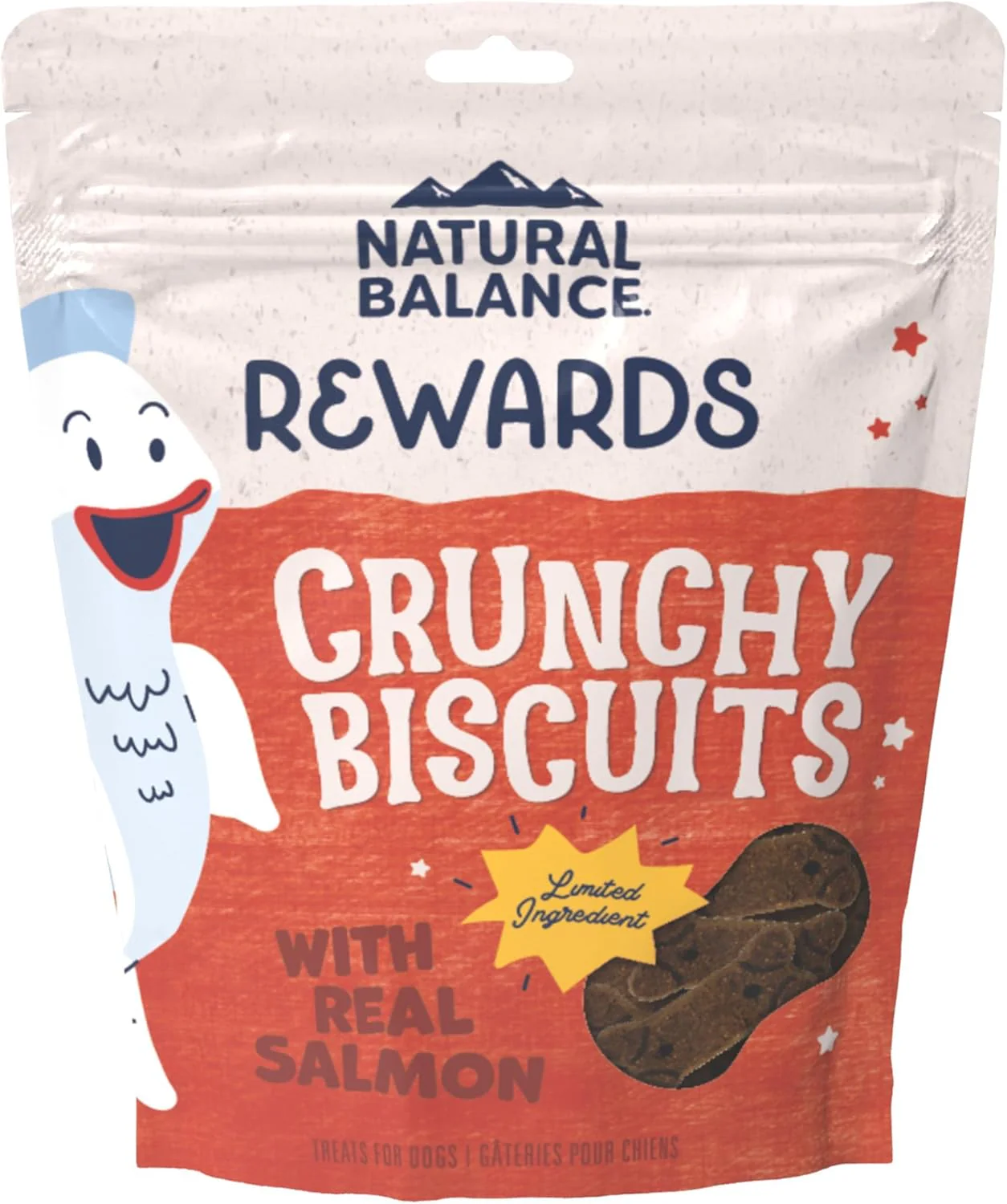 Natural Balance Limited Ingredient Rewards Crunchy Biscuits, Grain-Free Dog Treats for Adult Dogs of All Breeds, Salmon Recipe, 14 Ounce (Pack of 1)