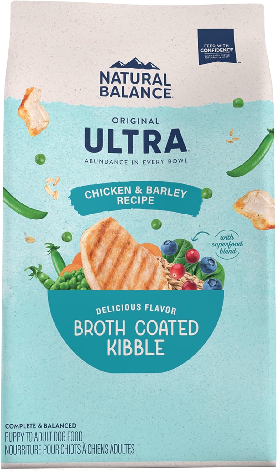 Natural Balance Original Ultra Adult Dry Dog Food with Superfood Blend and Healthy Grains, Chicken & Barley Recipe, 4 Pound (Pack of 1