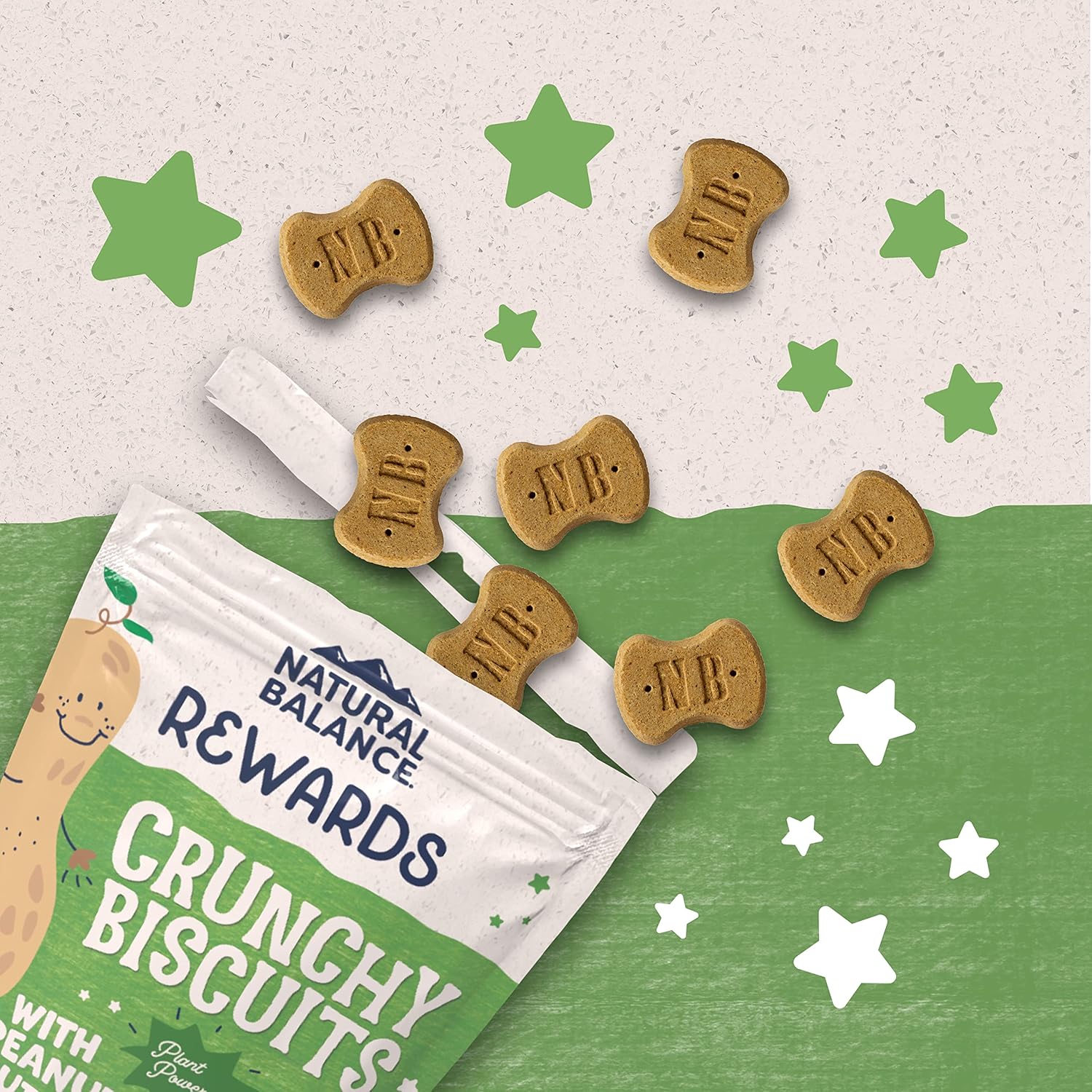 Natural Balance Limited Ingredient Rewards Crunchy Biscuits, Vegetarian Dog Treats for Adult Dogs of All Breeds, Peanut Butter Recipe, 14 Ounce (Pack of 1) - Image 4