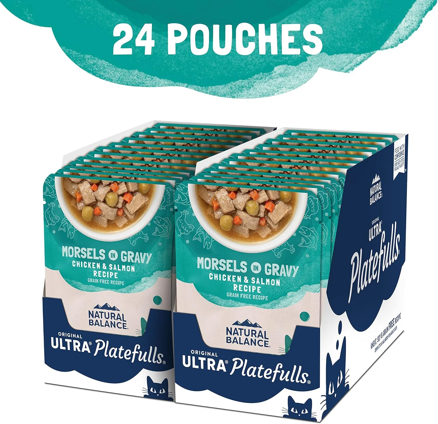Natural Balance Original Ultra Platefulls Adult Grain-Free Wet Cat Food, Chicken & Salmon Recipe, 3 Ounce Pouch (Pack of 4) - Image 2