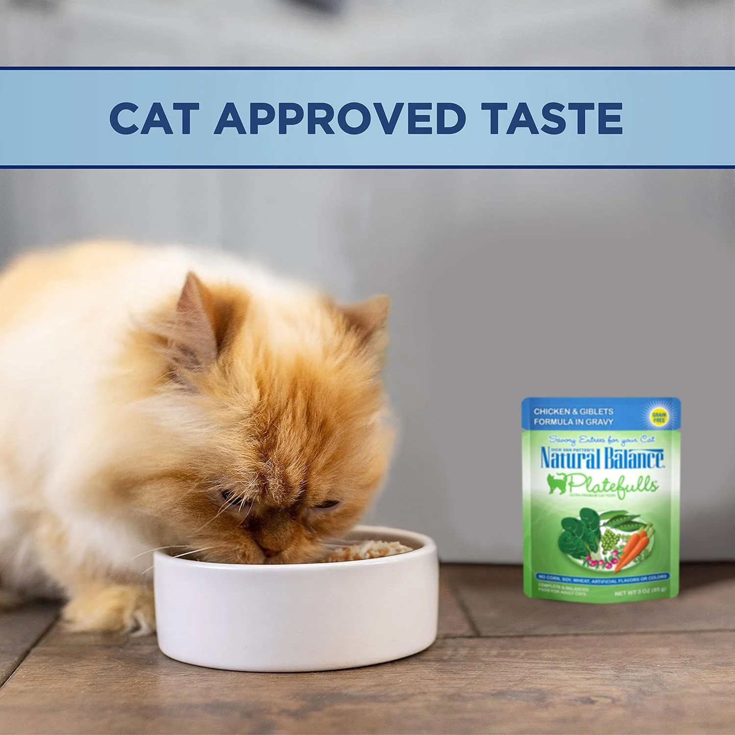 Natural Balance Original Ultra Platefulls Adult Grain Free Wet Cat Food Salmon, Chicken & Giblets Formula in Gravy, 3 Ounce Pouch (Pack of 24) - Image 7
