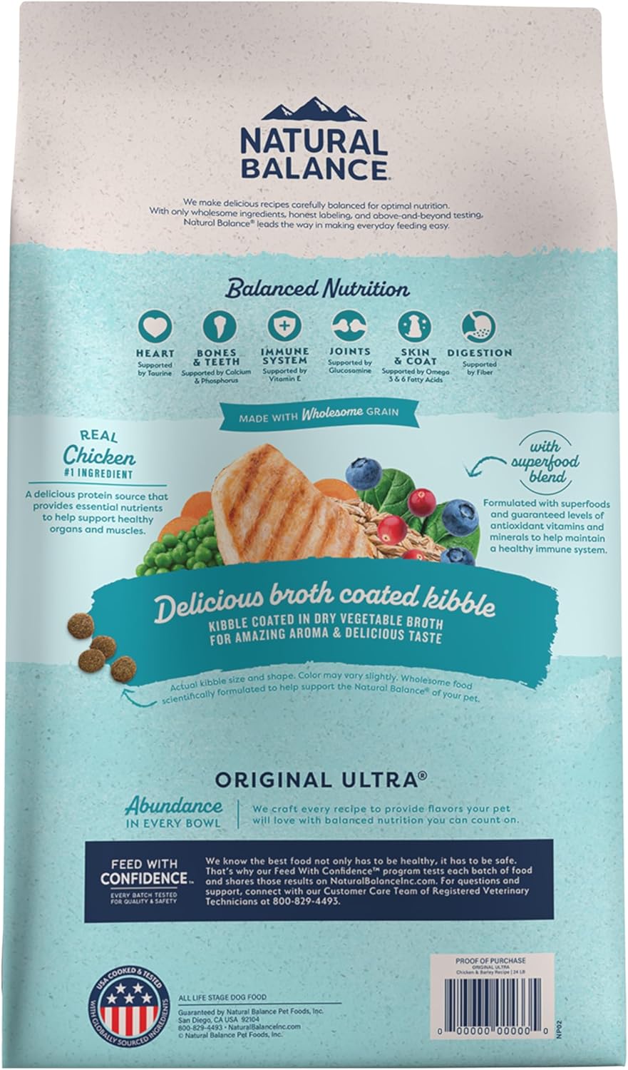 Natural Balance Original Ultra Adult Dry Dog Food with Superfood Blend and Healthy Grains, Chicken & Barley Recipe, 24 Pound (Pack of 1) - Image 3