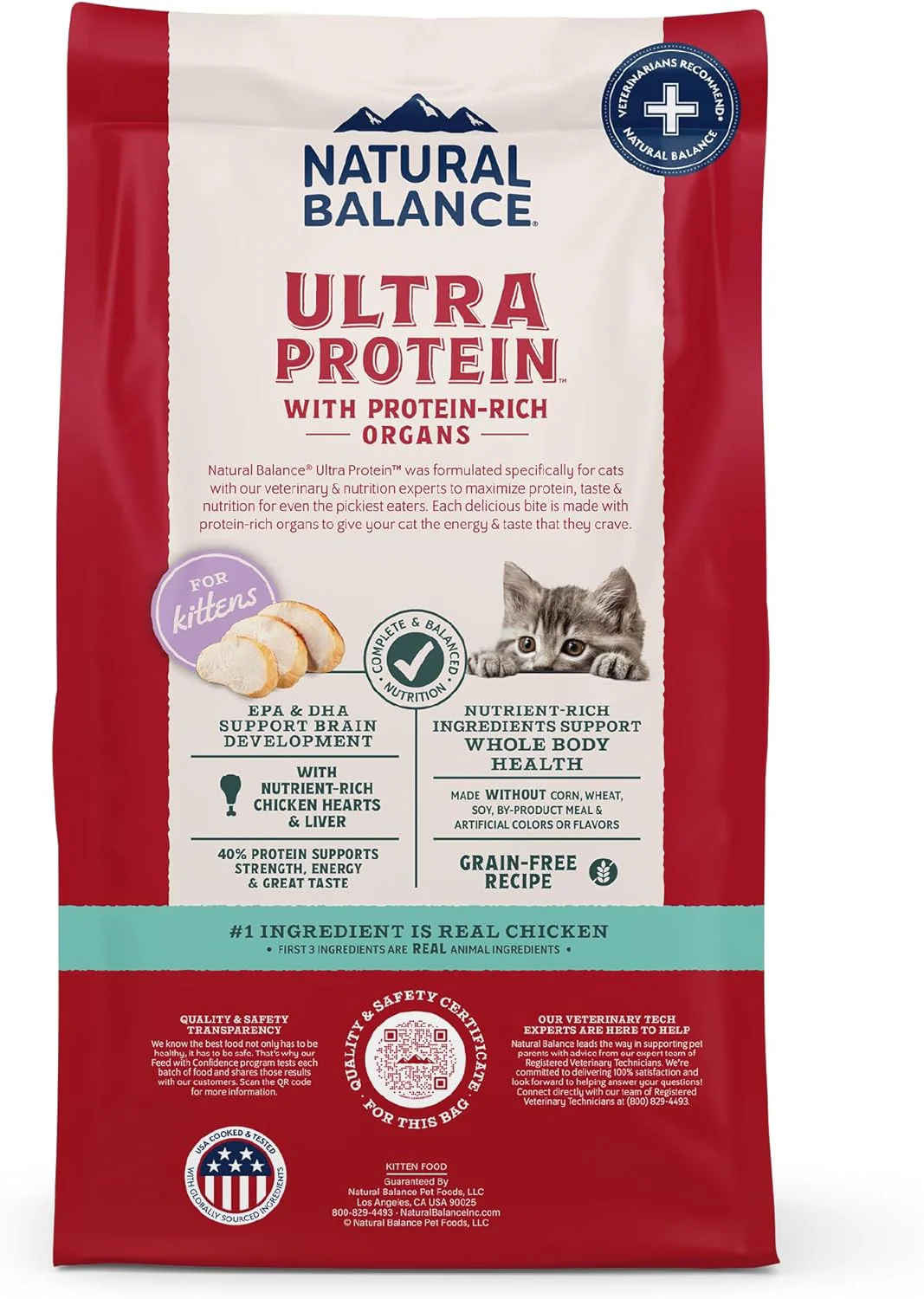 Natural Balance Ultra Protein Kitten Dry Cat Food, Real Chicken & Chicken Meal Recipe, 6 lbs. - Image 3