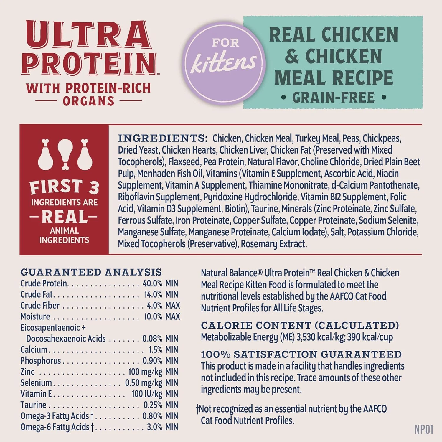 Natural Balance Ultra Protein Kitten Dry Cat Food, Real Chicken & Chicken Meal Recipe, 6 lbs. - Image 5