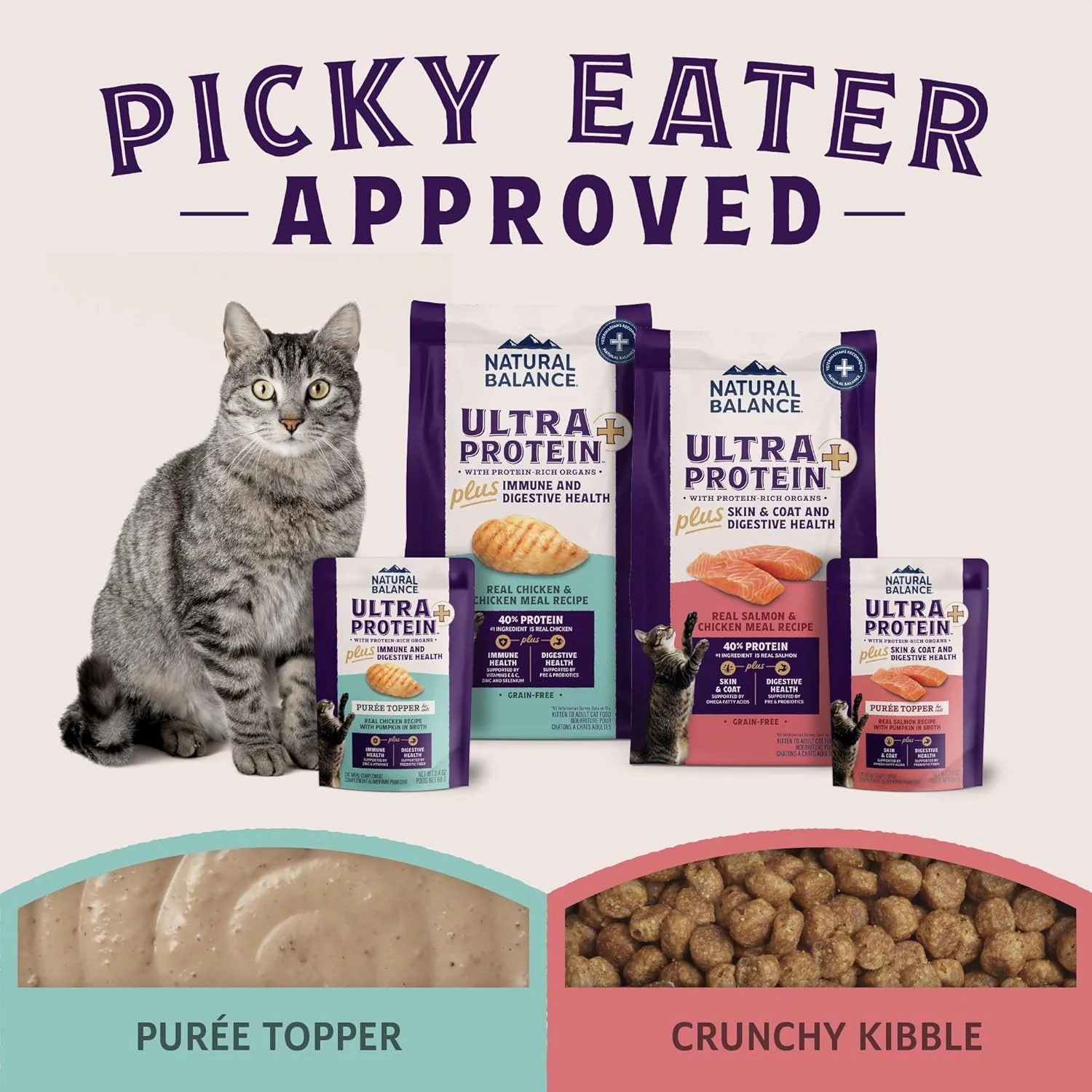 Natural Balance Ultra Protein Plus Dry Cat Food, Skin & Coat and Digestive Health, Real Salmon & Chicken Meal Recipe, 5 lbs. - Image 4