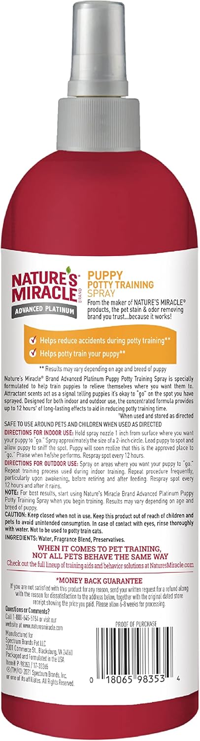 Nature’s Miracle Advanced Platinum Puppy Potty Training Spray, Dog Training Aid - Image 2