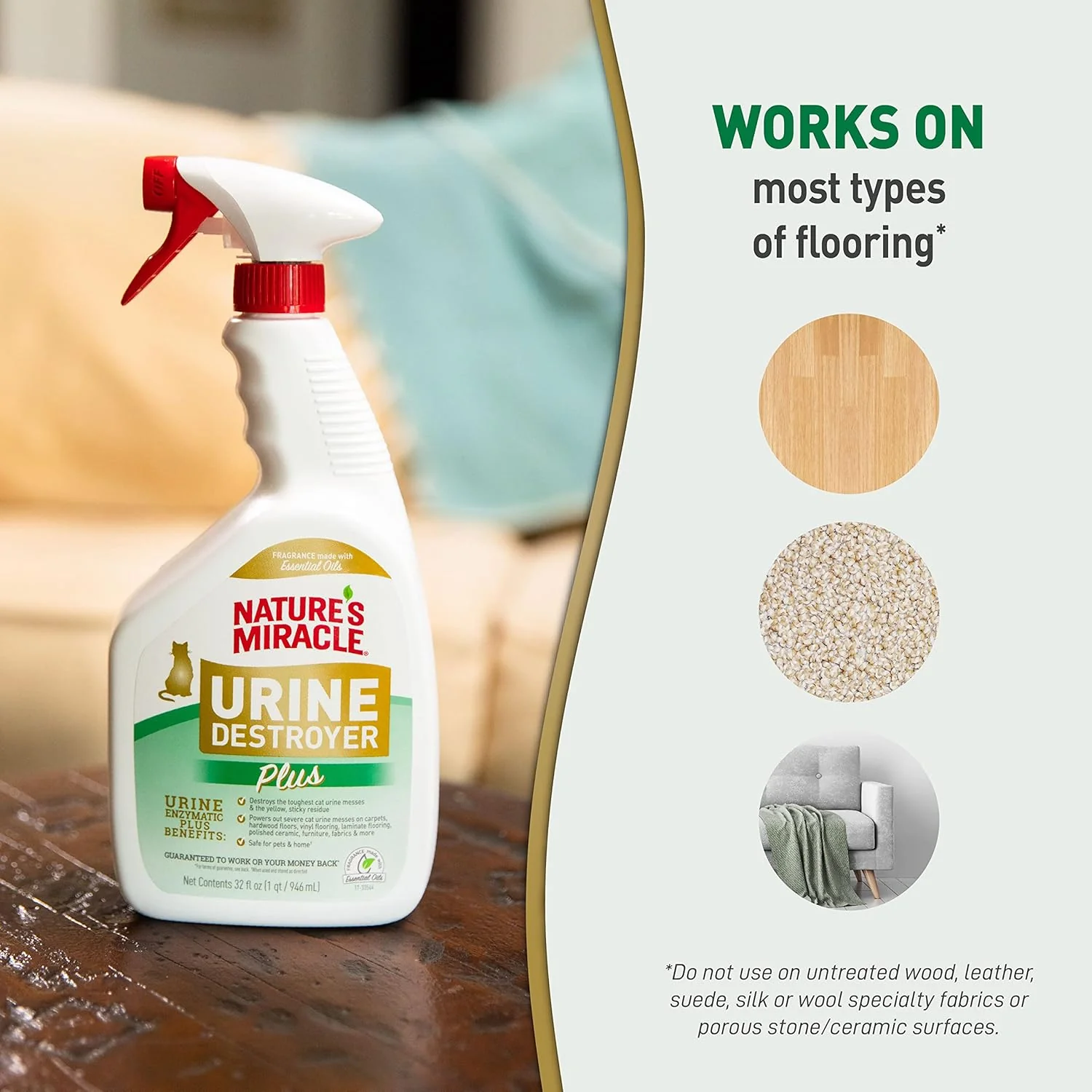 Nature’s Miracle Urine Destroyer Plus Cat, 32 Ounces, Enzymatic Formula, Ready-to-Use - Image 7