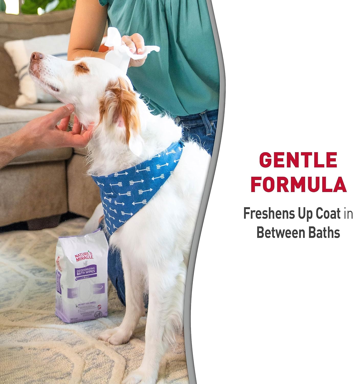 Nature's Miracle Deodorizing Bath Wipes for Dogs, 100 Count, Lavender Scent - Image 7