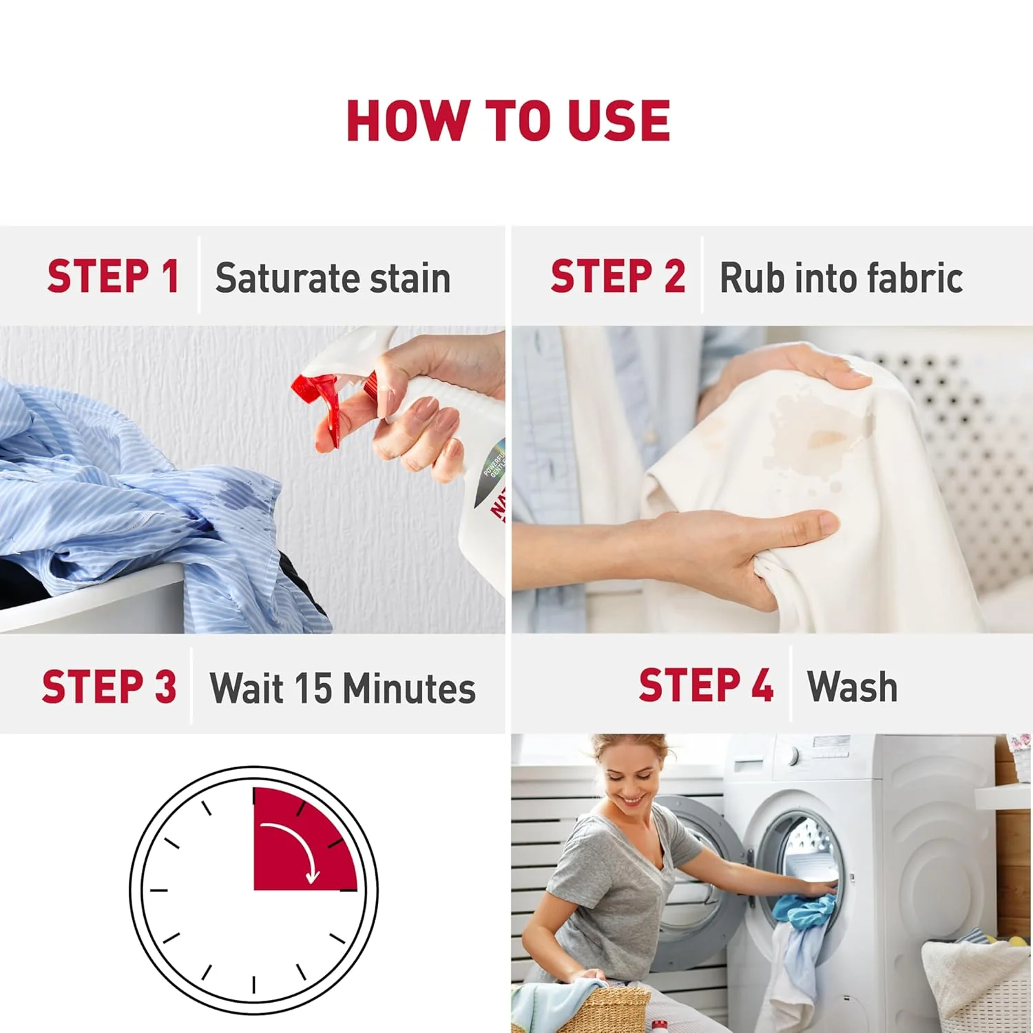 Nature's Miracle Laundry Boost Spot Treatment Stain and Odor Remover, 32 Oz., Laundry Pre-Wash Stain and Odor Remover - Image 5