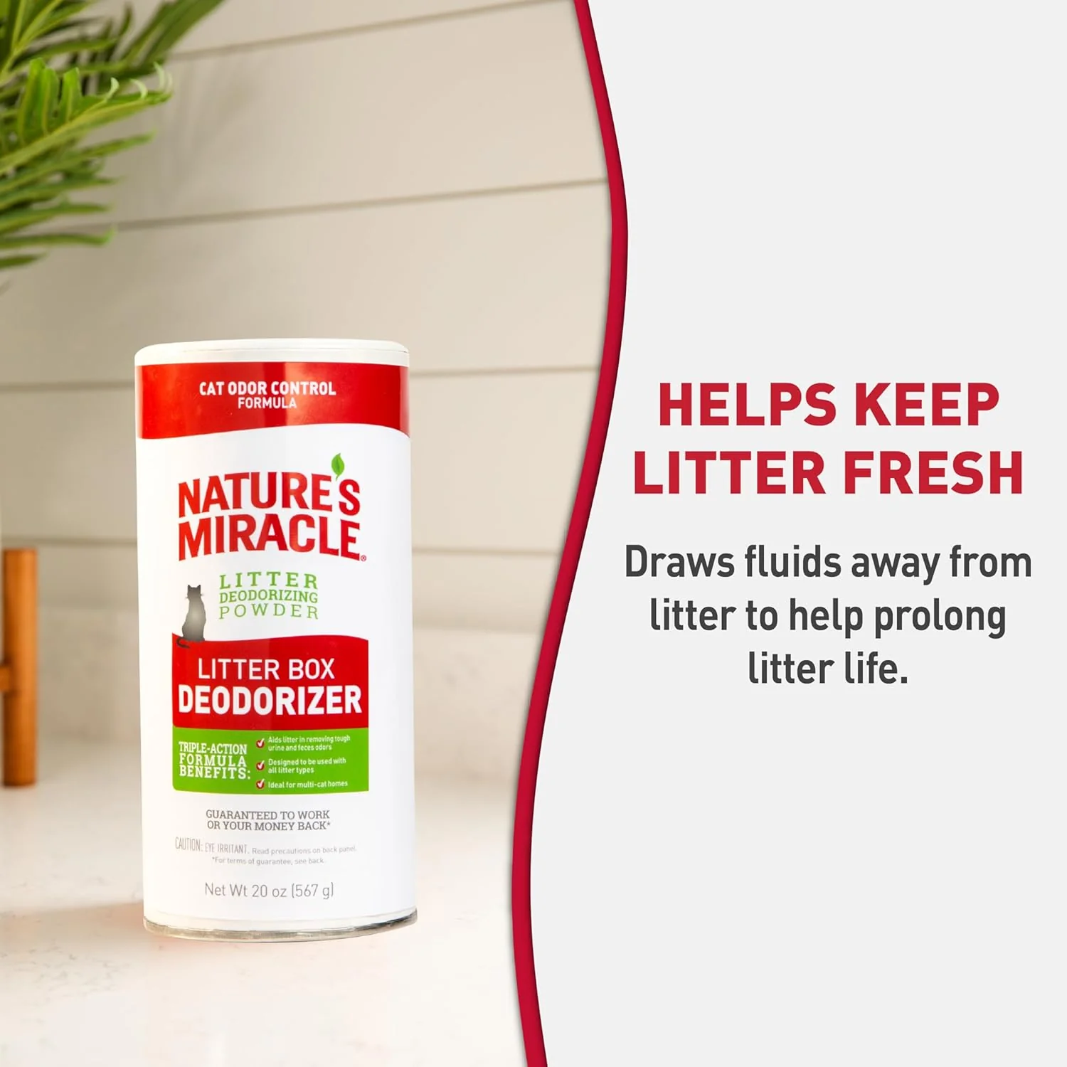 Nature's Miracle Litter Box Deodorizer, 20 Ounces, Litter Deodorizing Powder, Cat Odor Control Formula - Image 7