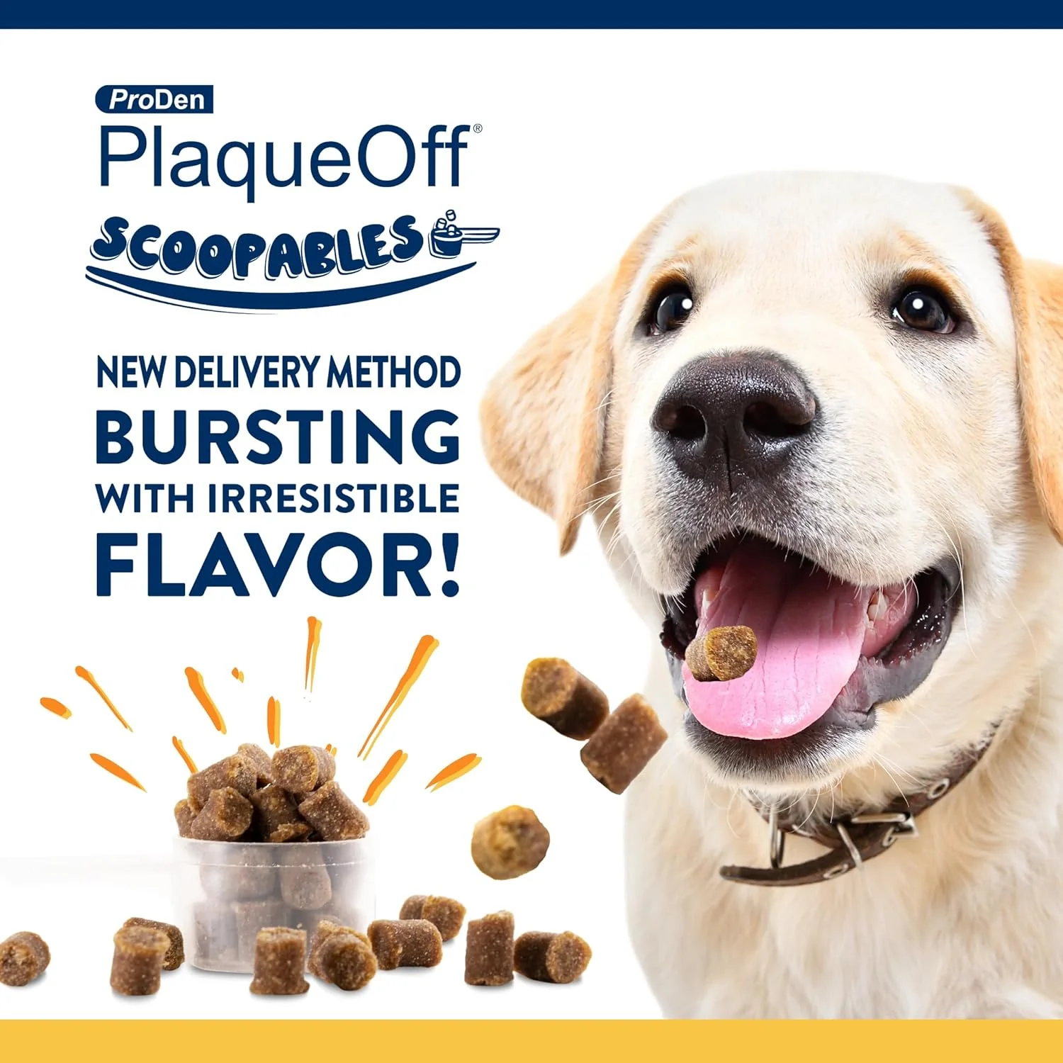 NaturVatProDen PlaqueOff Scoopables - Hickory Smoked Bacon Flavor Dental Bites for Large Dogs, Natural Kelp for Plaque & Tartar Control, Freshens Breath -Large & Giant Breed Dental Care - Image 2