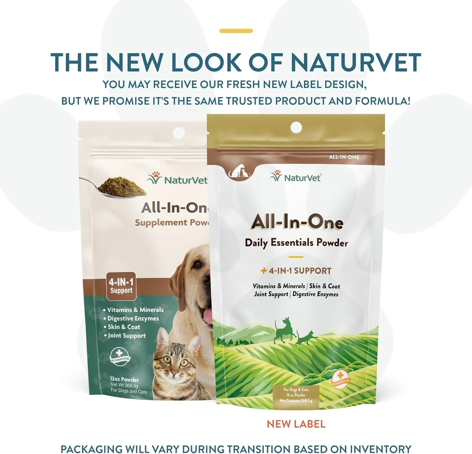 NaturVet All-in-One Dog Supplement - for Joint Support, Digestion, Skin, Coat Care – Dog Multivitamins with Minerals, Omega-3, 6, 9 – Wheat-Free Vitamins for Dogs – 13-Ounce Powder - Image 2