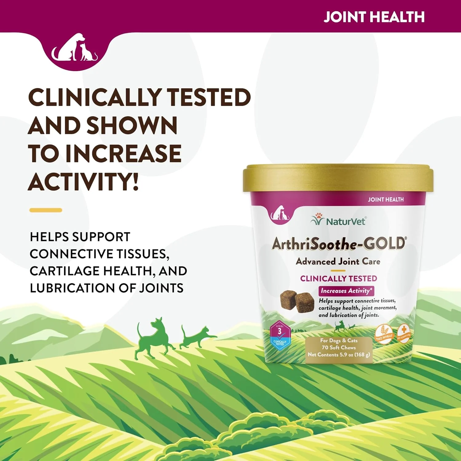 NaturVet ArthriSoothe-Gold Level 3 Advanced Joint Care for Dogs – Soft Chew Dog Supplement with Glucosamine, MSM, Chondroitin & Hyaluronic Acid – Wheat-Free Pet Supplements – 70 Ct. - Image 4
