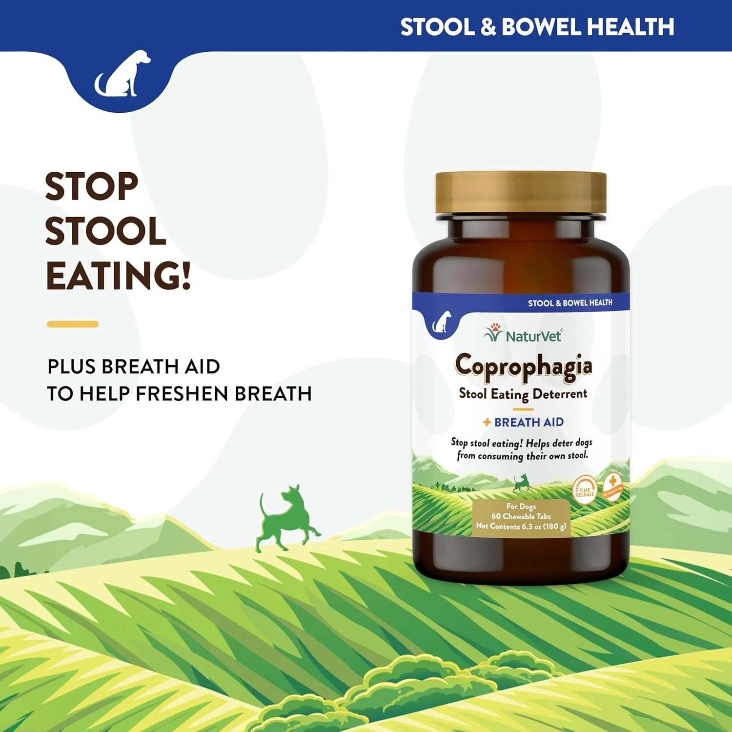 NaturVet – Coprophagia Stool Eating Deterrent Plus Breath Aid | Deters Dogs from Consuming Stool | Enhanced with Breath Freshener, Enzymes & Probiotics | 60 Chewable Tablets - Image 4