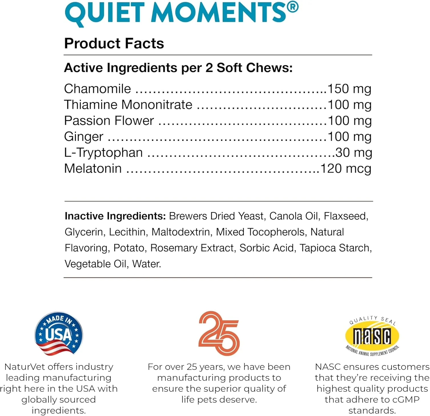 NaturVet Quiet Moments Calming Aid Dog Supplement, Helps Promote Relaxation, Reduce Stress, Storm Anxiety, Motion Sickness for Dogs (Quiet Moments, 180 Soft Chews) - Image 5