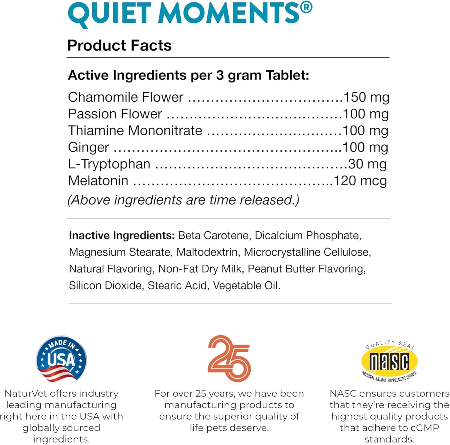 NaturVet Quiet Moments Calming Aid Melatonin Dog Supplement – Helps Reduce Stress in Dogs – for Pet Storm Anxiety, Motion Sickness, Grooming, Separation, Travel – 30 Ct. Tablets - Image 5
