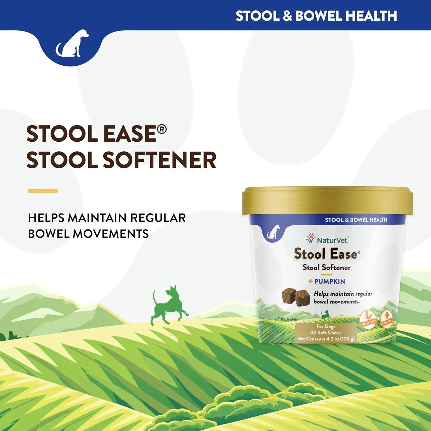 NaturVet – Stool Ease for Dogs – 40 Soft Chews – Helps Maintain Regular Bowel Movements – Enhanced with Sugar Beet Pulp, Flaxseed & Psyllium Husk – 40 Day Supply - Image 2