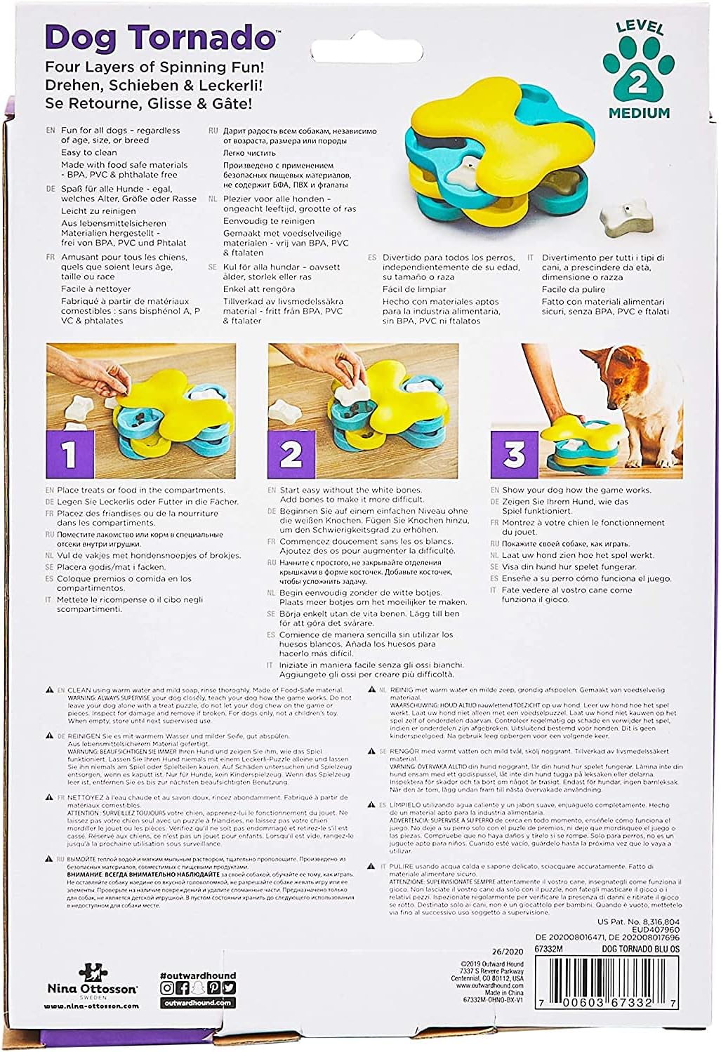 Nina Ottosson Dog Tornado Treat Puzzle Dog Toy, Level 2 Intermediate, Blue - Image 8