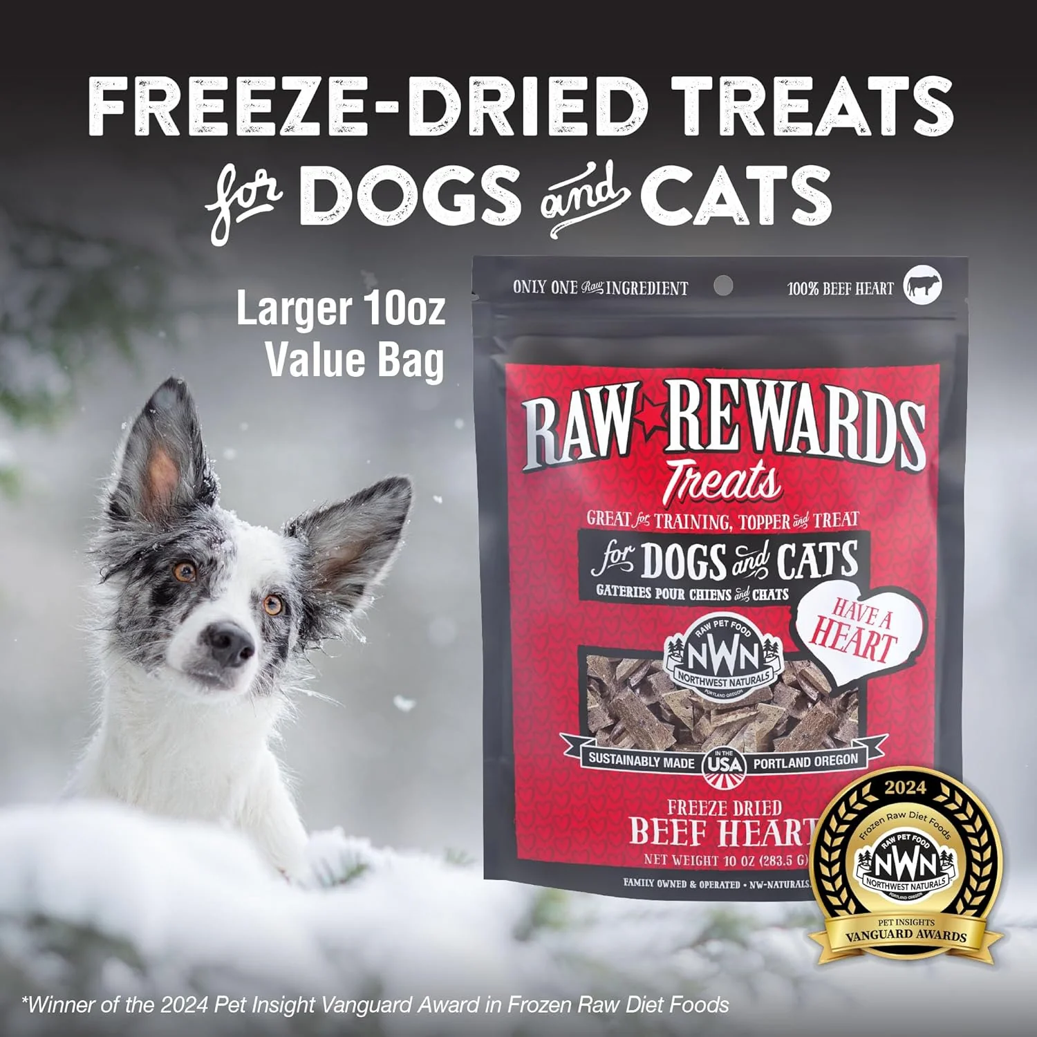 Northwest Naturals Raw Rewards Freeze-Dried Beef Heart Treats for Dogs and Cats - Bite-Sized Pieces - Healthy, 1 Ingredient, Human Grade Pet Food, All Natural, Proudly Made in USA - Image 2